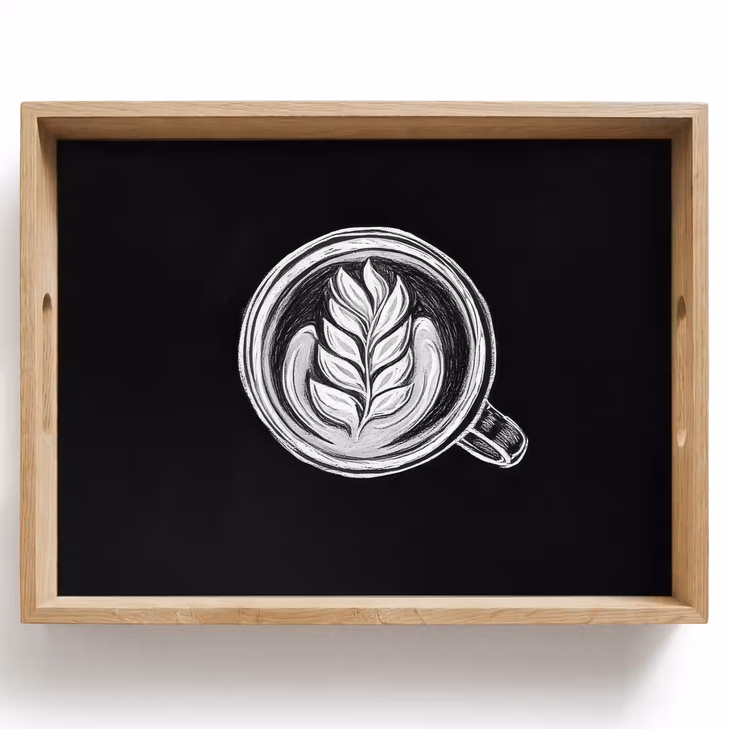 Krijttekening - Koffie - Latte art Dienblad Rechthoek middel -z3d_shopping