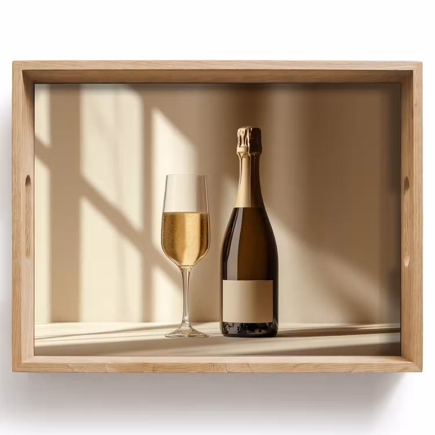 Champagne - Beige - Schaduw - Bubbels Dienblad Rechthoek middel -z3d_shopping