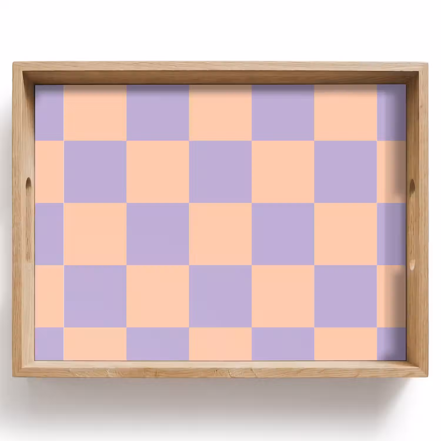 Schaakbord patroon - Paars - Roze - Blokjes Dienblad Rechthoek middel -z3d_shopping