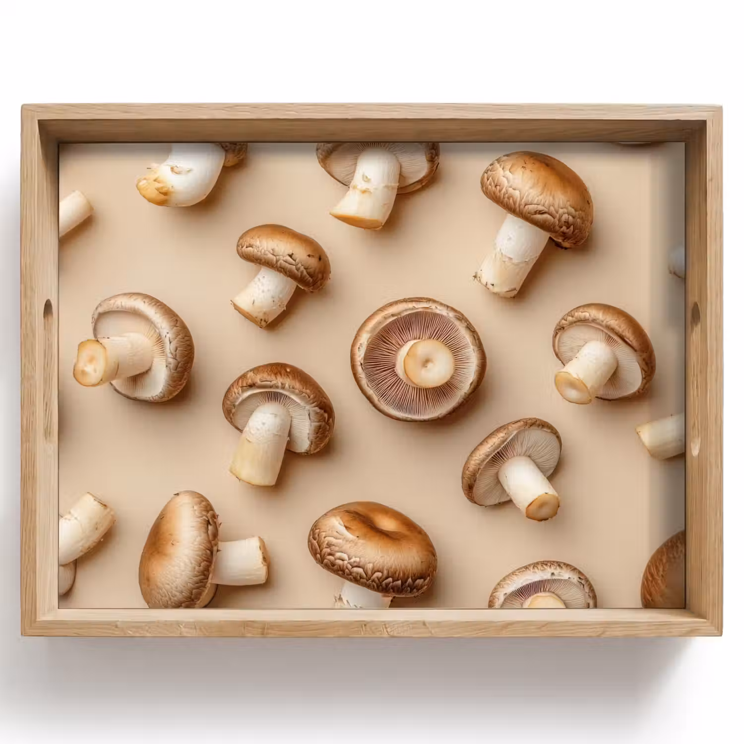 Kastanje Champignons - Beige Dienblad Rechthoek middel -z3d_shopping