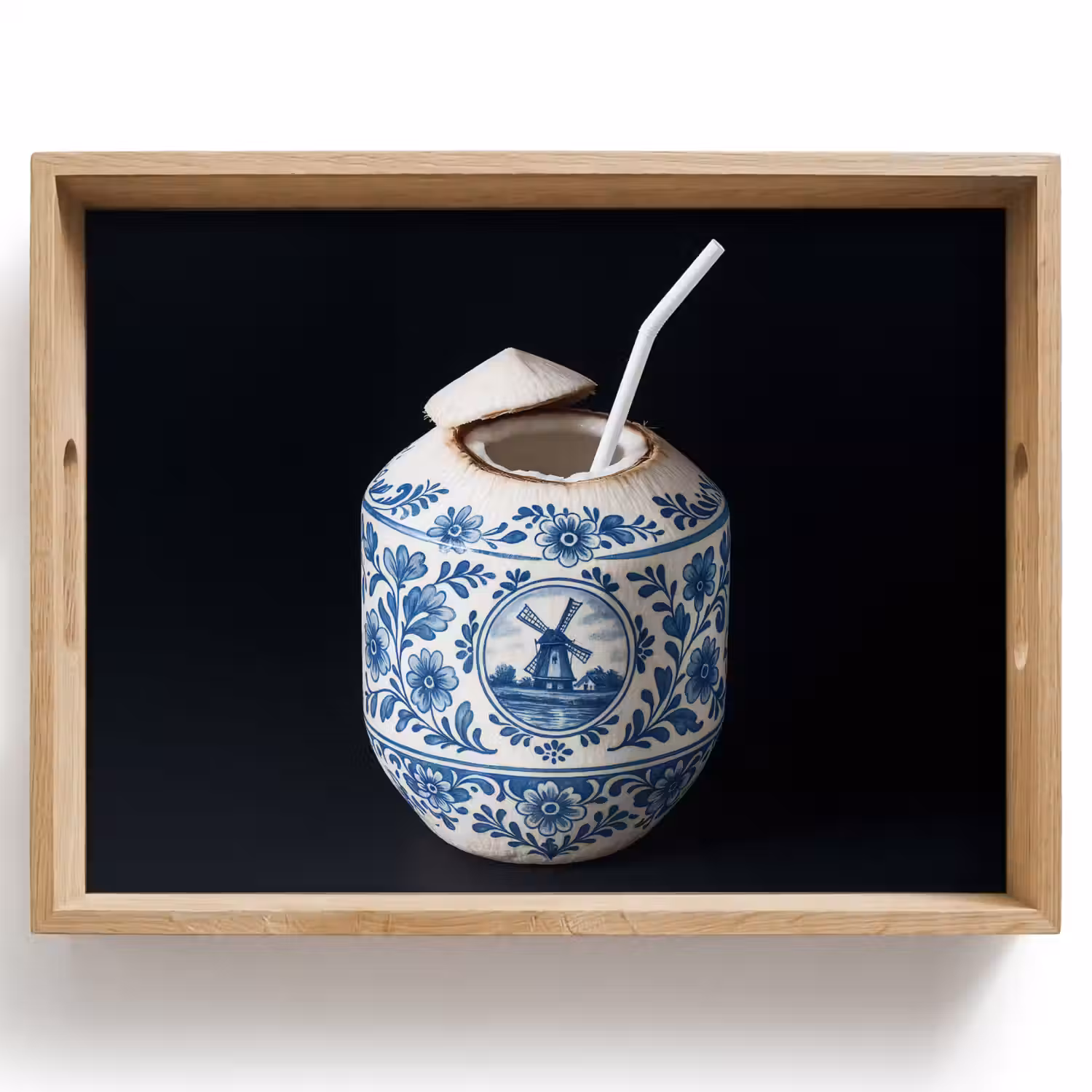 Kokosnoot - Eten - Delfts blauw - Drinken Dienblad Rechthoek middel -z3d_shopping