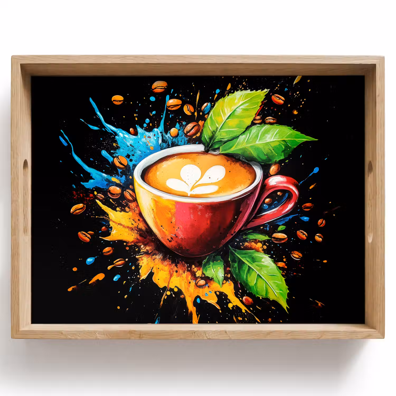 Koffie - Graffiti - Drinken - Abstract Dienblad Rechthoek middel -z3d_shopping
