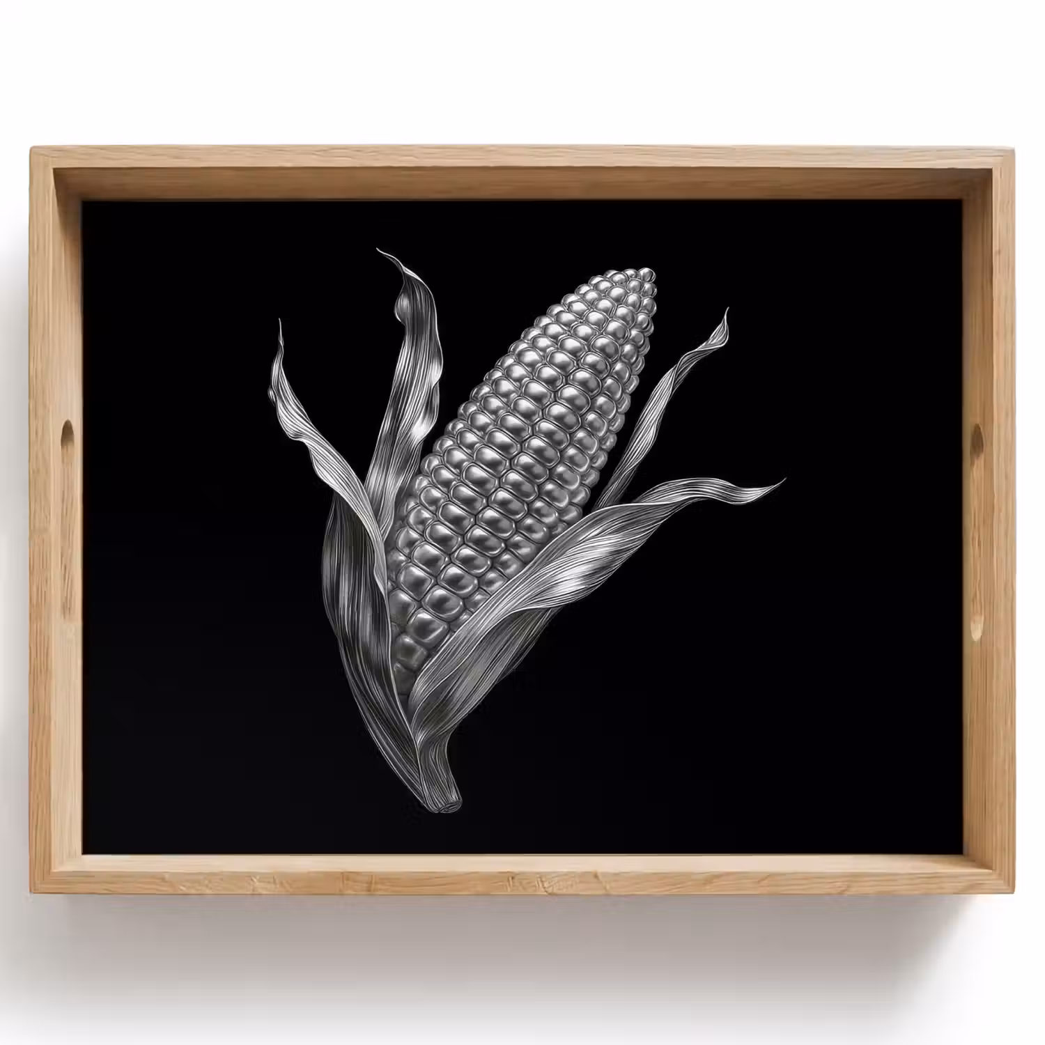 Maïskolf - Glanzend metaal - Elegant Dienblad Rechthoek middel -z3d_shopping