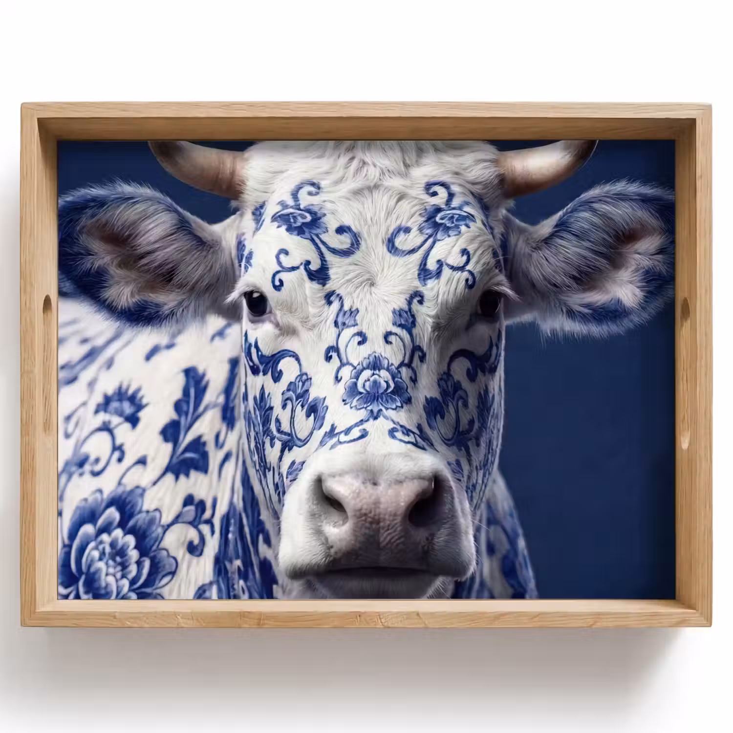 Koe - Delfts - Blauw - Artistiek Dienblad Rechthoek middel -z3d_shopping