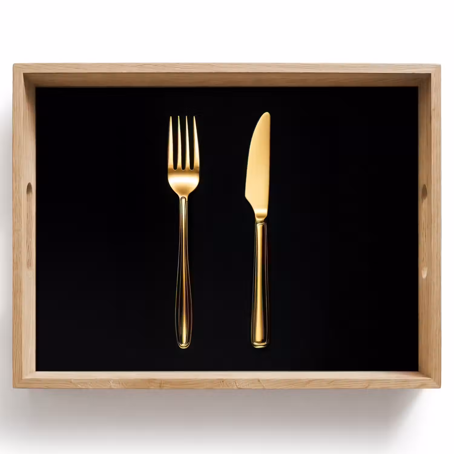 Bestek - Goud - Mes - Vork Dienblad Rechthoek middel -z3d_shopping