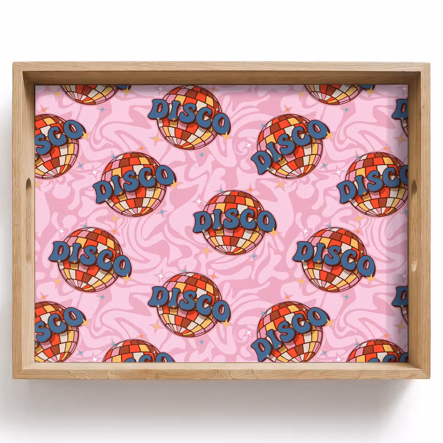 Disco - Bal - Patroon - Roze Dienblad Rechthoek middel 911 -z3d_shopping