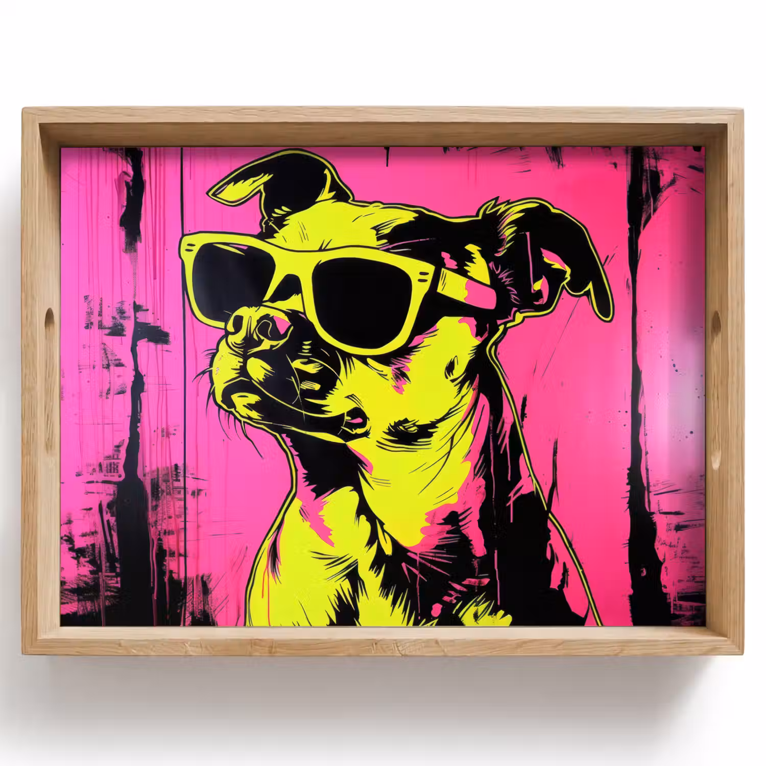 Hond - Zonnebril - Roze - Art Dienblad Rechthoek middel -z3d_shopping