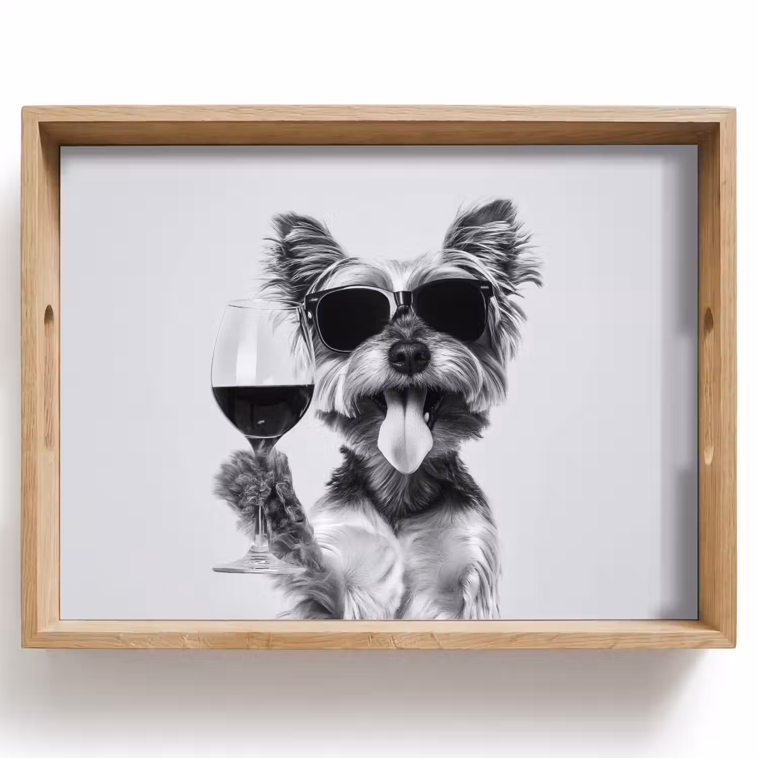 Hondje - Wijnglas - Zonnebril - Enthousiast Dienblad Rechthoek middel -z3d_shopping