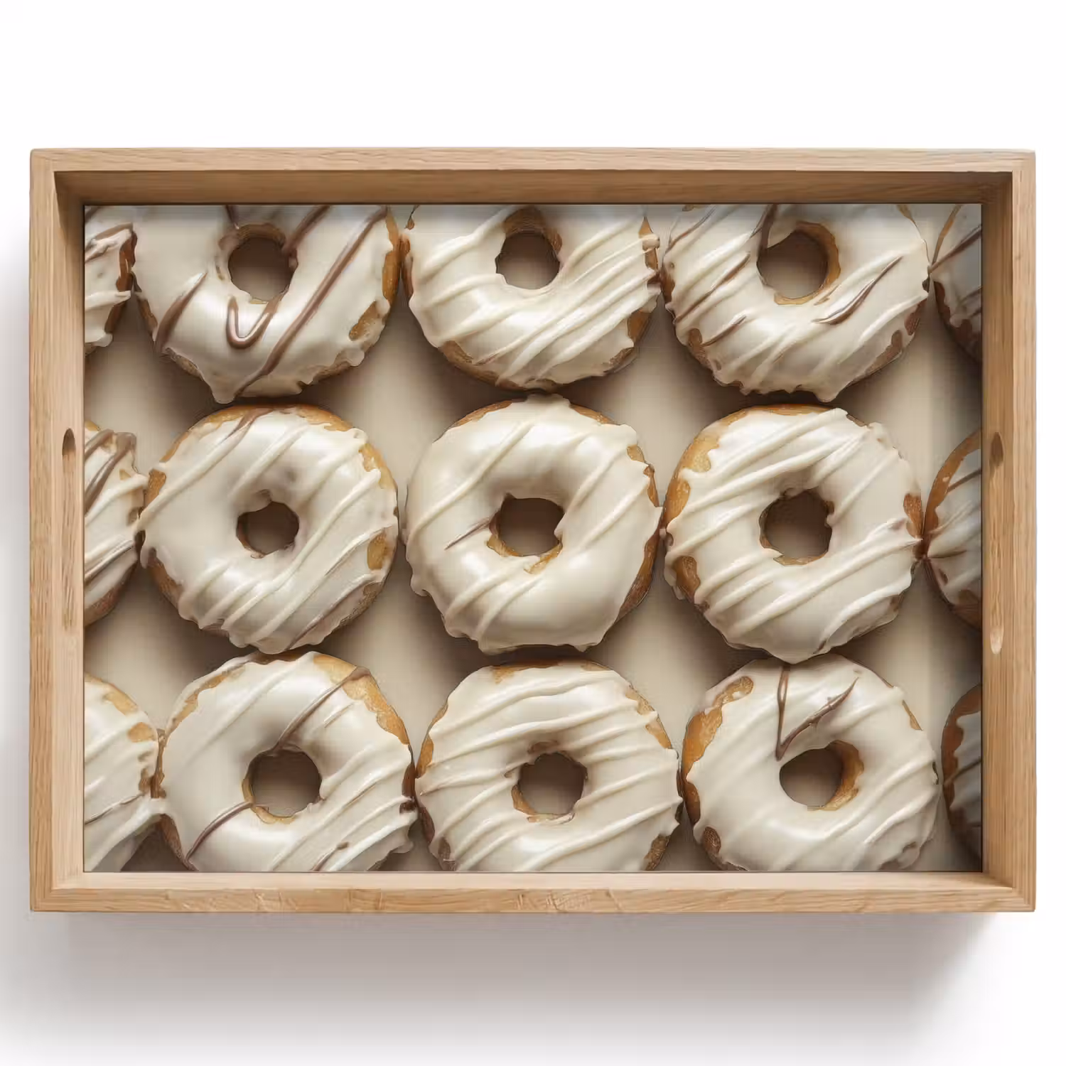 Donuts - Chocolade - Wit - Beige Dienblad Rechthoek middel -z3d_shopping