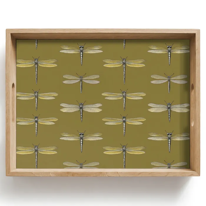 Libellen - Patroon - Groen Dienblad Rechthoek middel 911 -z3d_shopping