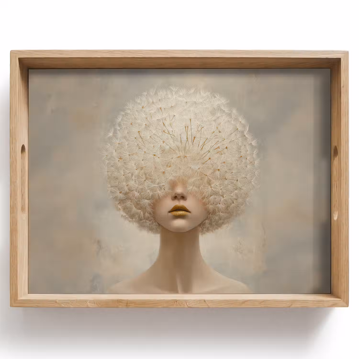 Dromerig - Beige - Paardenbloemzaadjes Dienblad Rechthoek middel -z3d_shopping