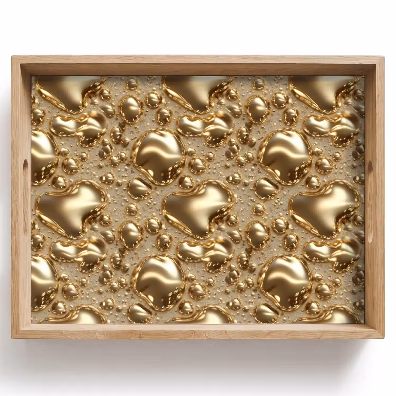 Druppels - Organisch - Goud Dienblad Rechthoek middel 911 -z3d_shopping