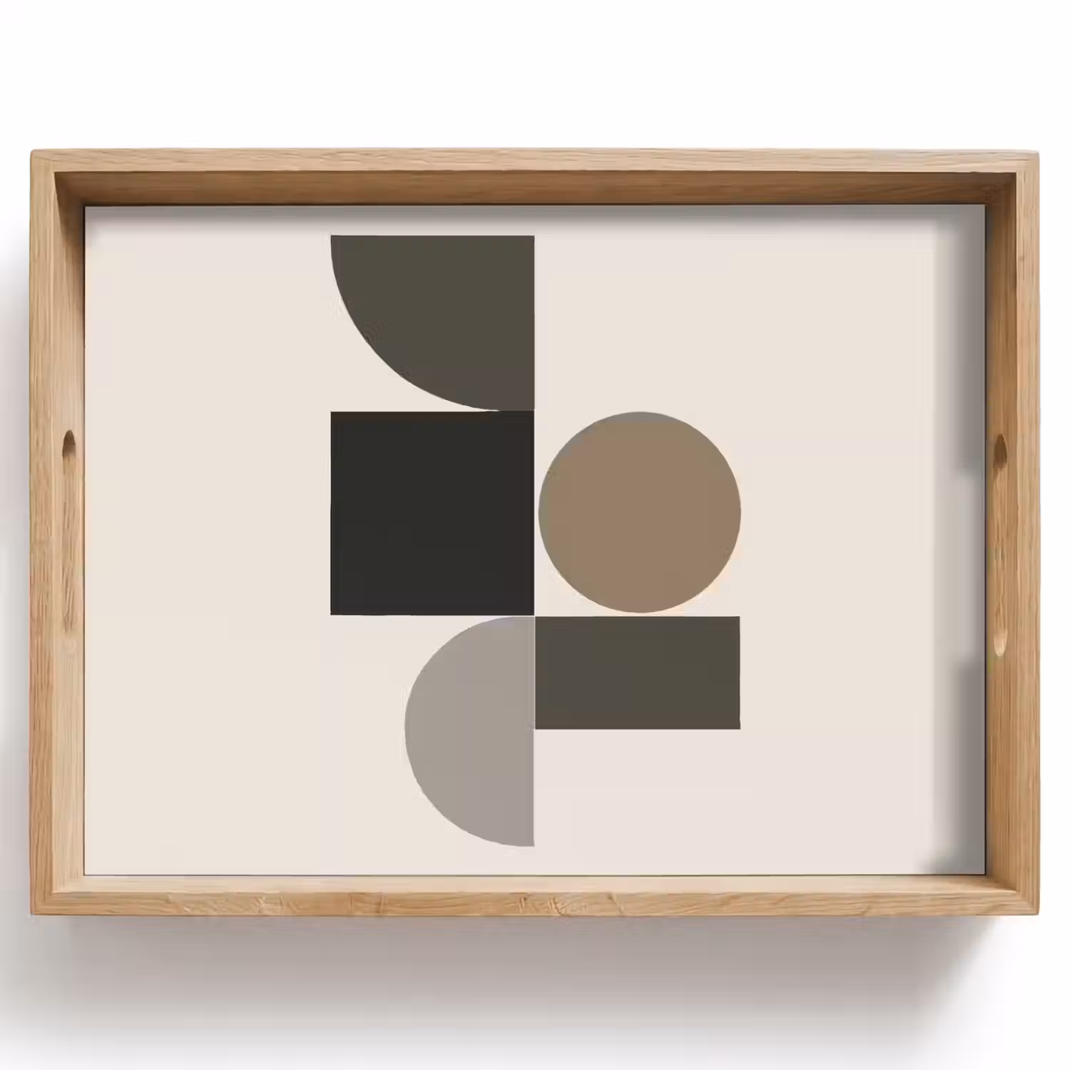 Aardetinten - Abstracte compositie - Eenvoudige vormen Dienblad Rechthoek middel -z3d_shopping