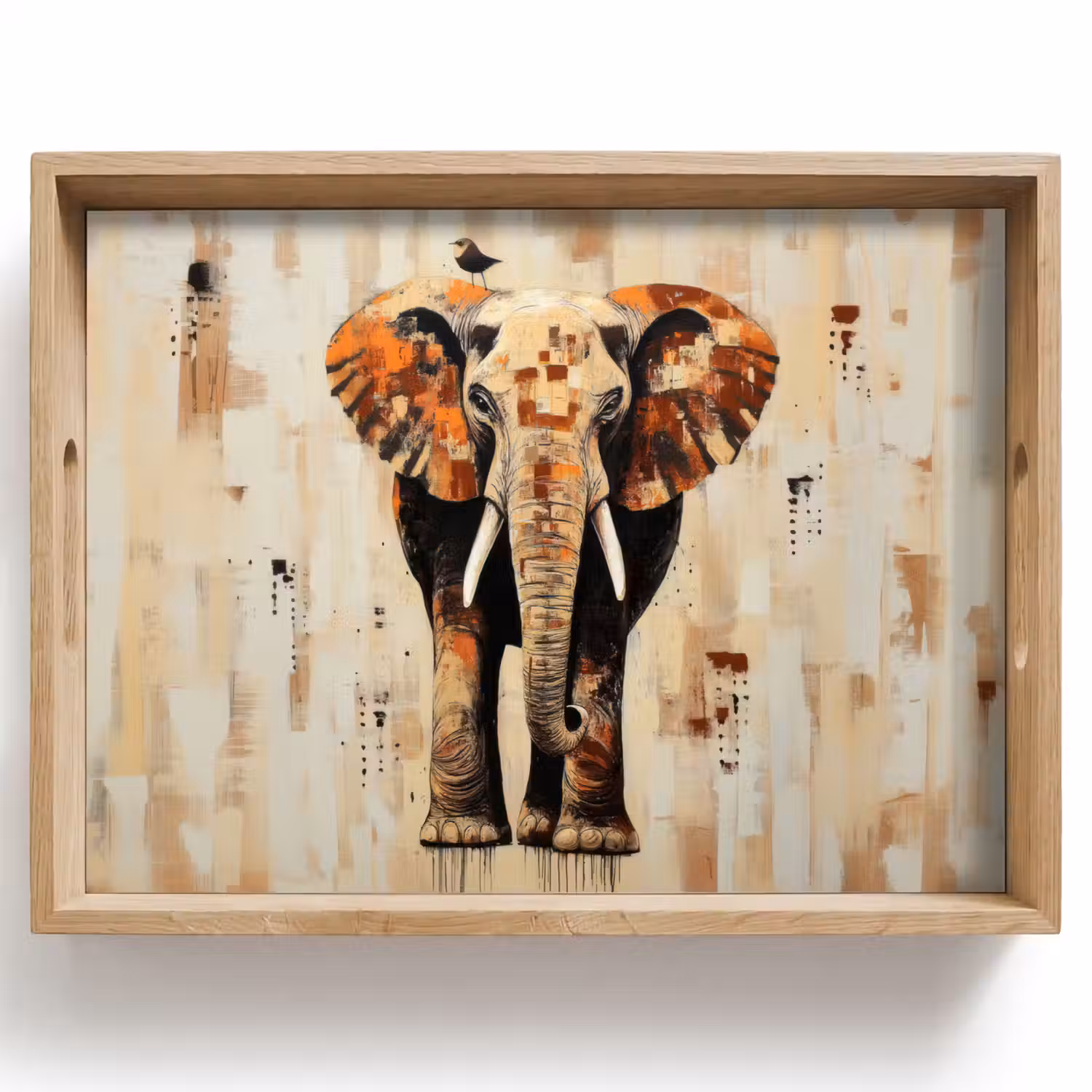 Olifant - Slurf - Mozaïek - Abstract Dienblad Rechthoek middel -z3d_shopping