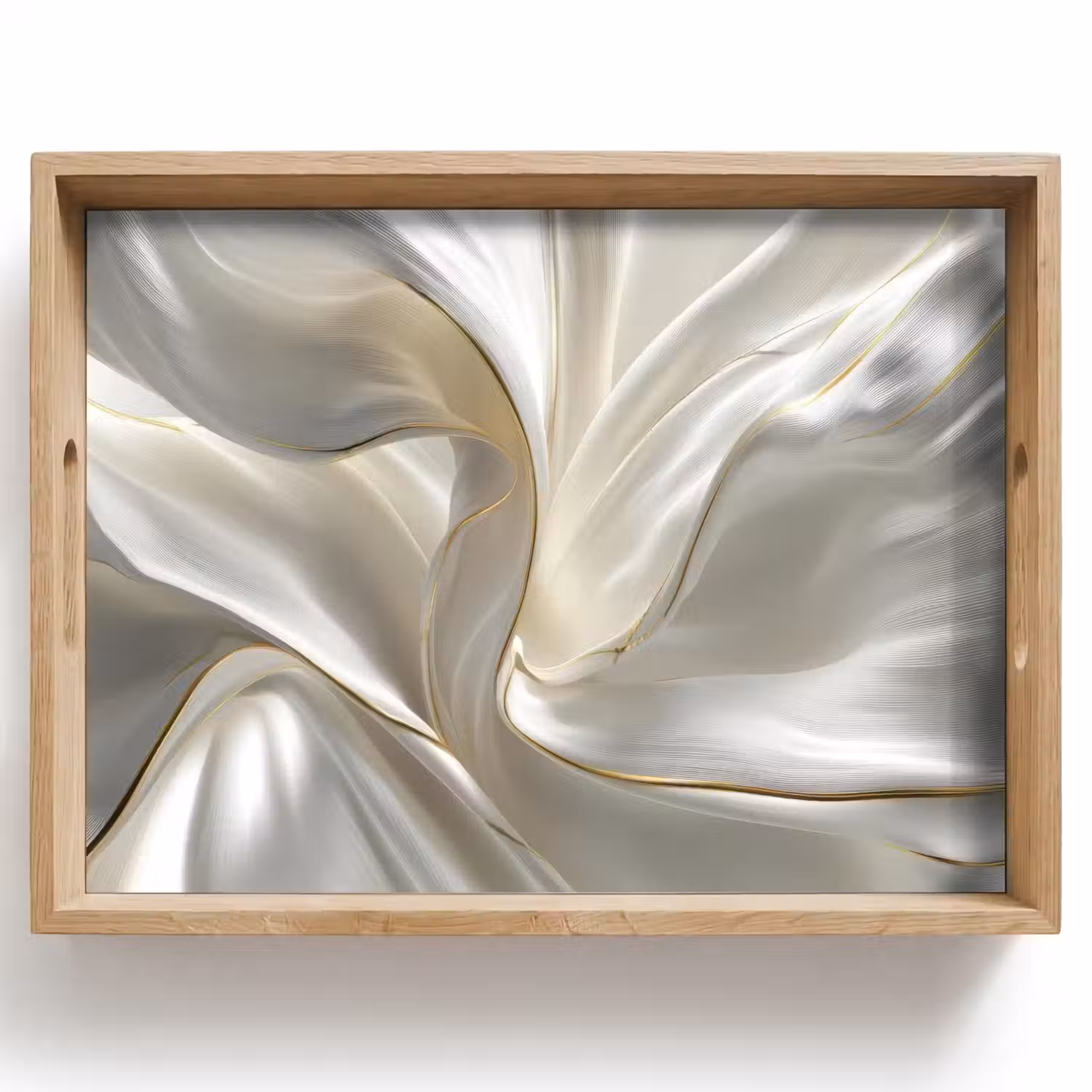 Stof - Plooien - Goud Dienblad Rechthoek middel -z3d_shopping