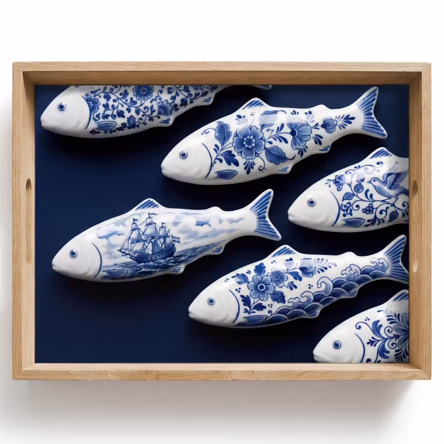 Vissen - Delfts - Blauw - Keramiek Dienblad Rechthoek middel -z3d_shopping