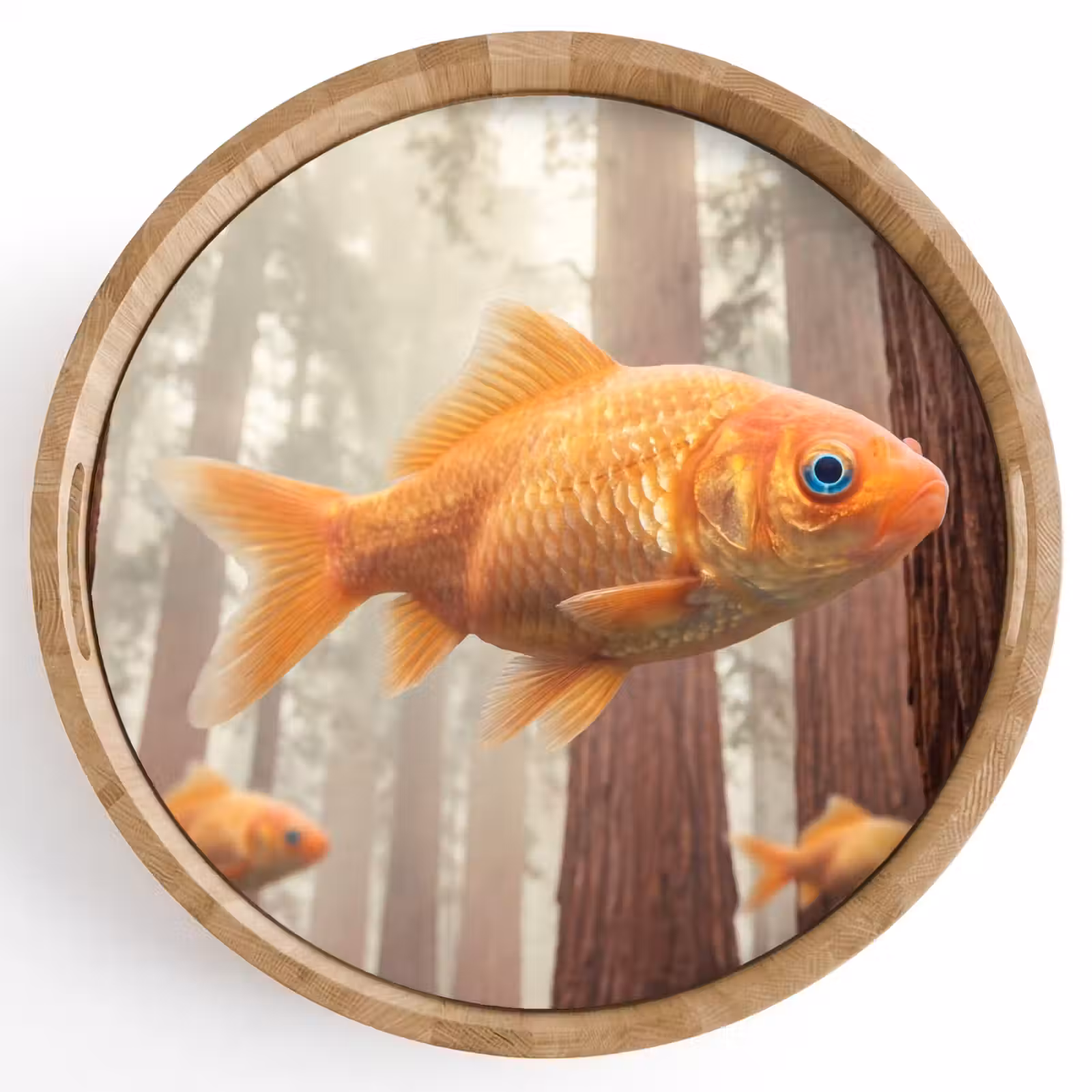 Tray - Fish - Forest - Fantasy - Vis - Bos - Fantasie Dienblad Rond middel