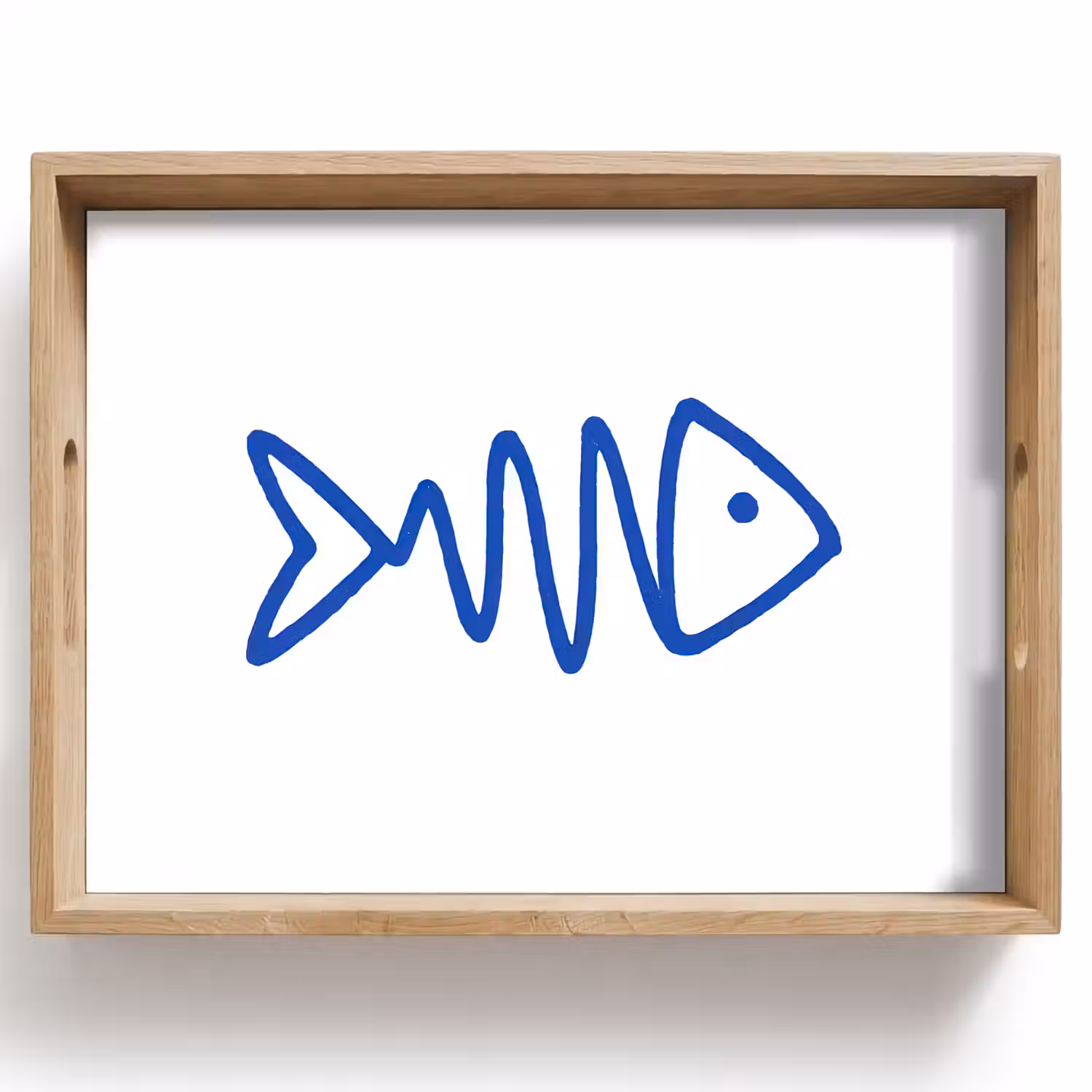 Vis - Minimalistisch - Blauw - Lijn Dienblad Rechthoek middel -z3d_shopping