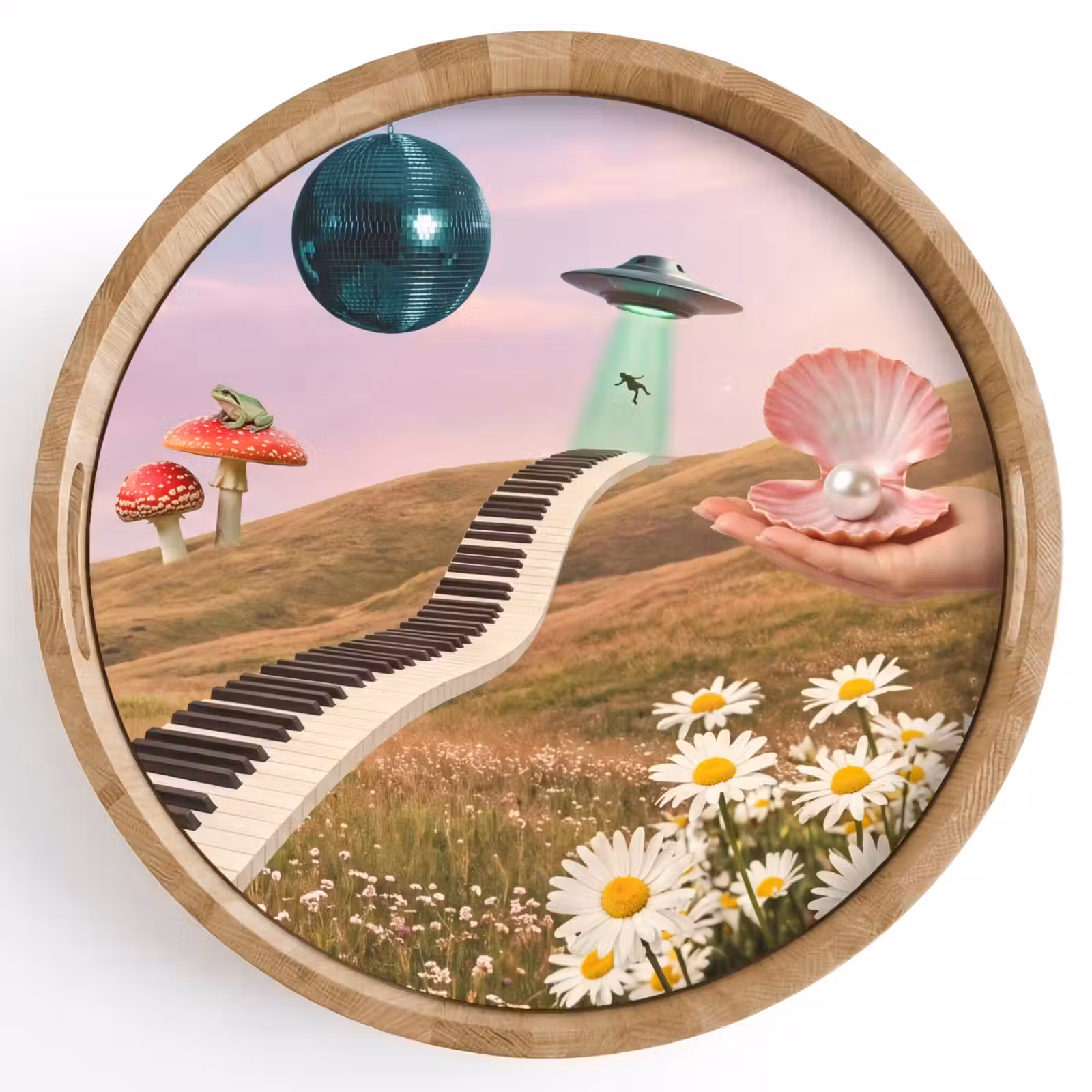 Tray - Fish - Nature - Abstract - Vis - Natuur - Abstract Dienblad Rond middel