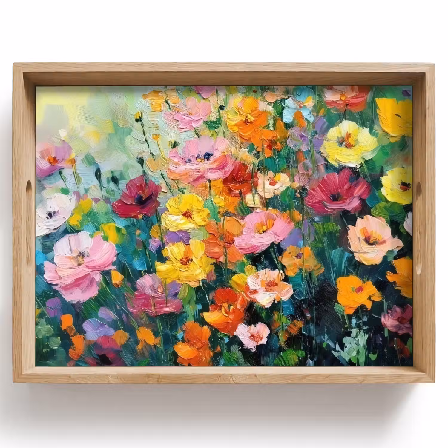 Bloemen explosie - Heldere kleuren - Vrolijk Dienblad Rechthoek middel -z3d_shopping