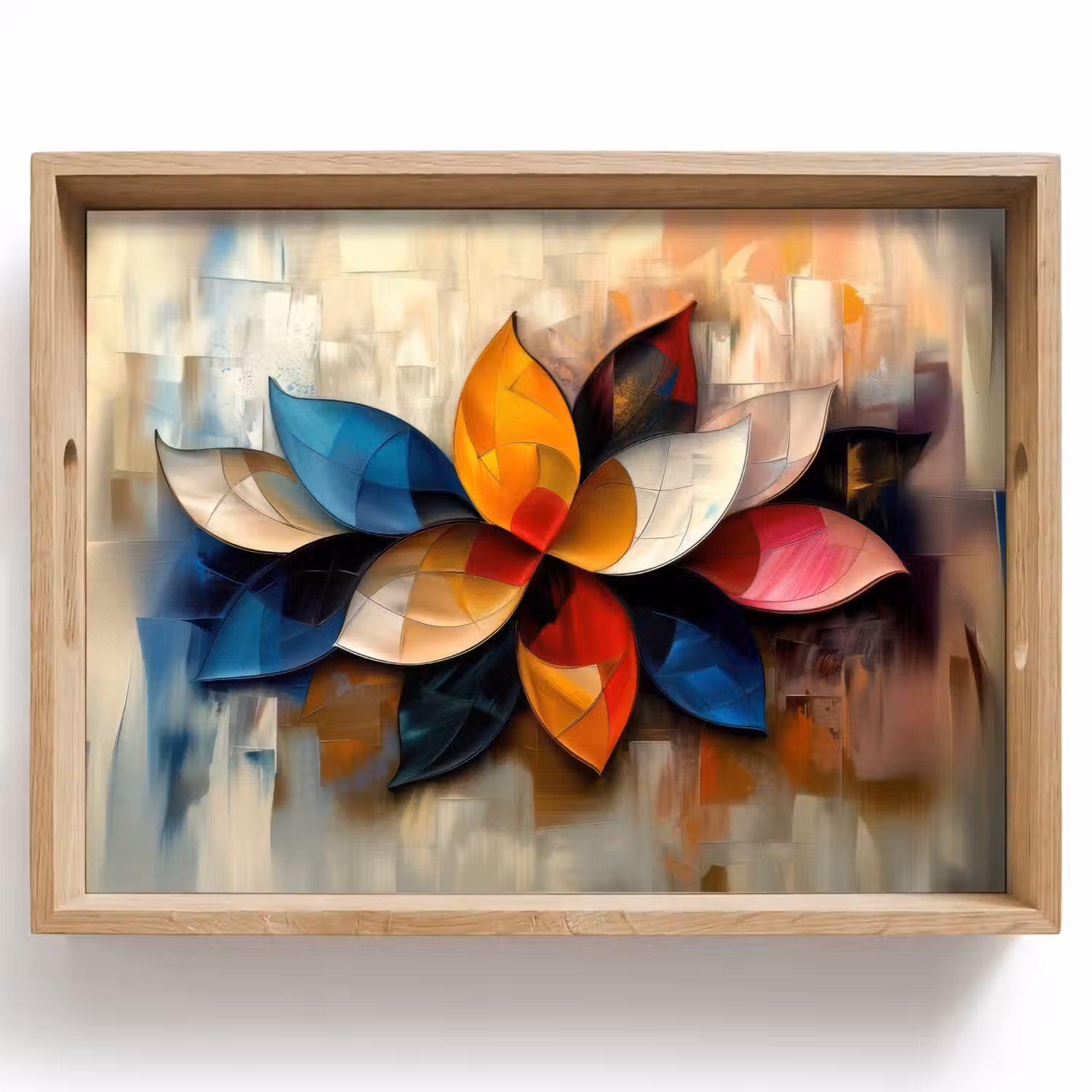 Bloem - Abstract - Kleurrijk - Bladeren Dienblad Rechthoek middel -z3d_shopping