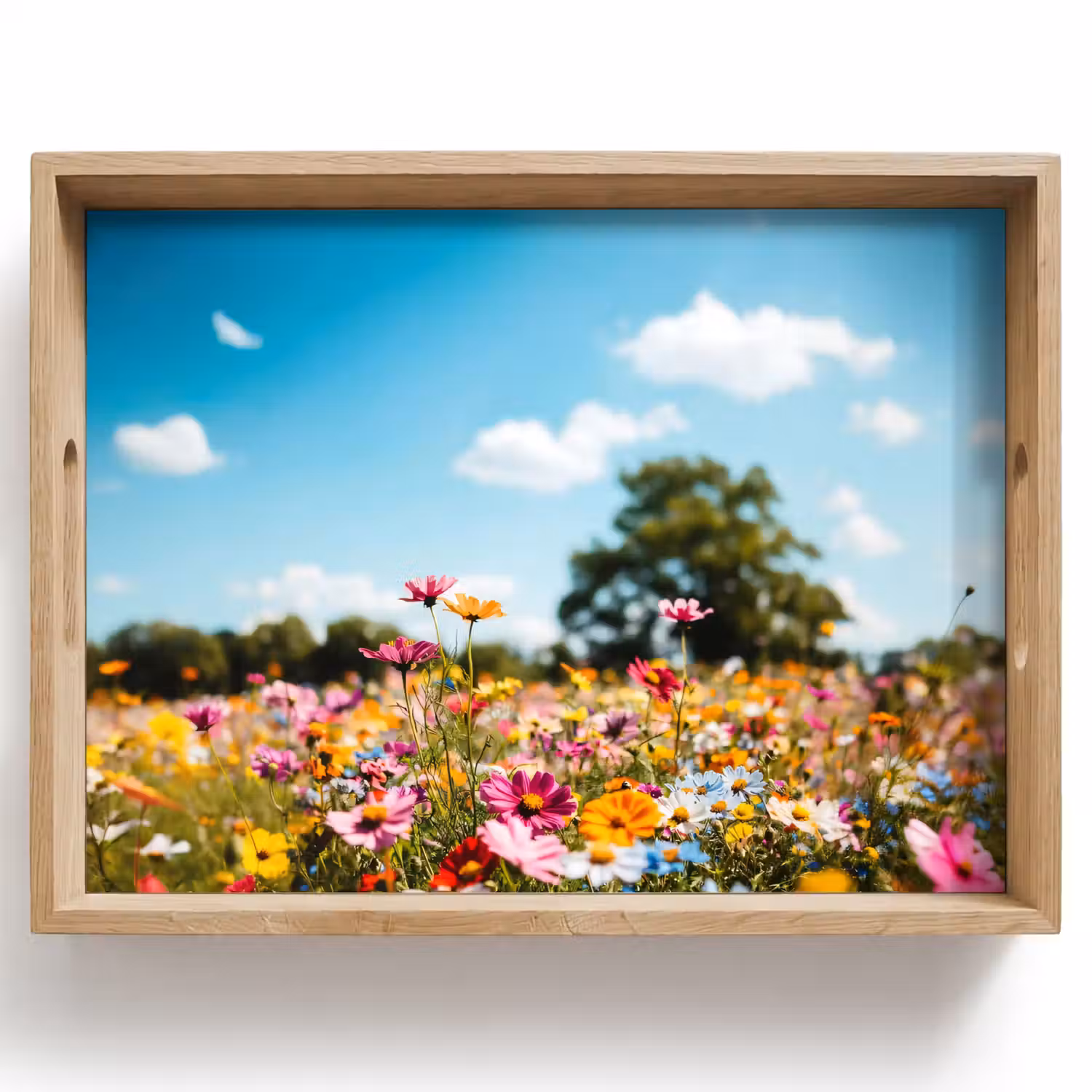 Bloemenweide - Blauw - Lucht - Kleuren Dienblad Rechthoek middel -z3d_shopping