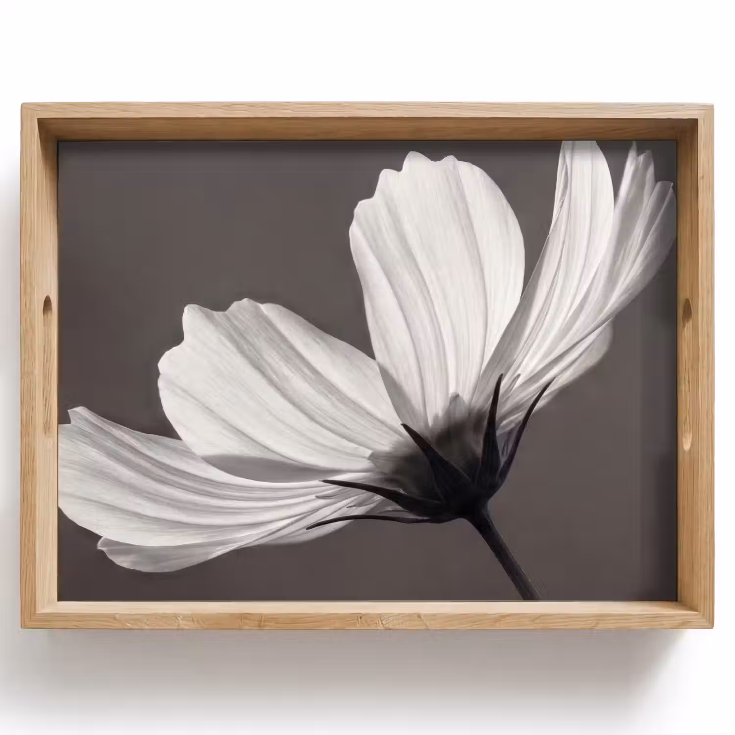 Bloem - Minimalistisch - Zwart - Wit Dienblad Rechthoek middel -z3d_shopping