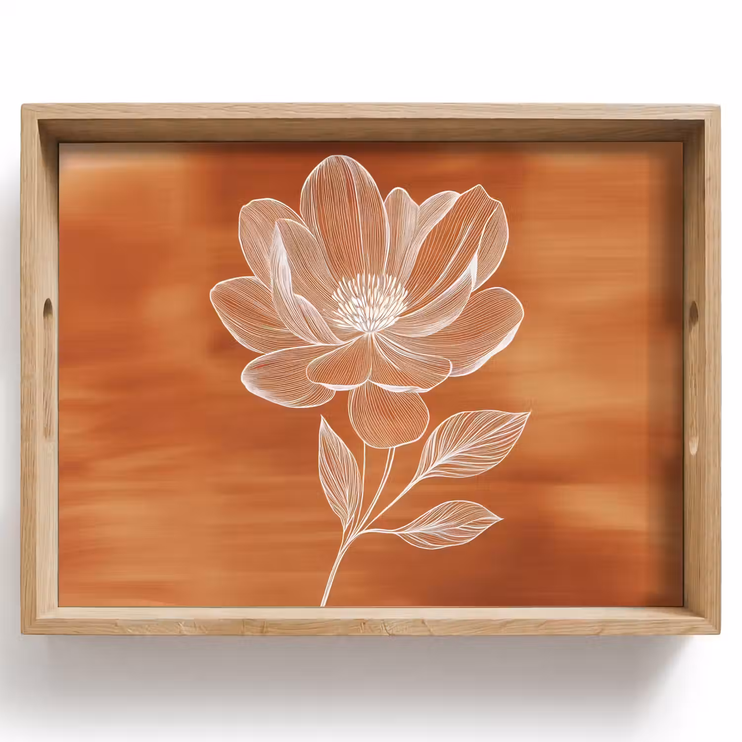 Bloem - Minimalistisch - Wit Dienblad Rechthoek middel -z3d_shopping