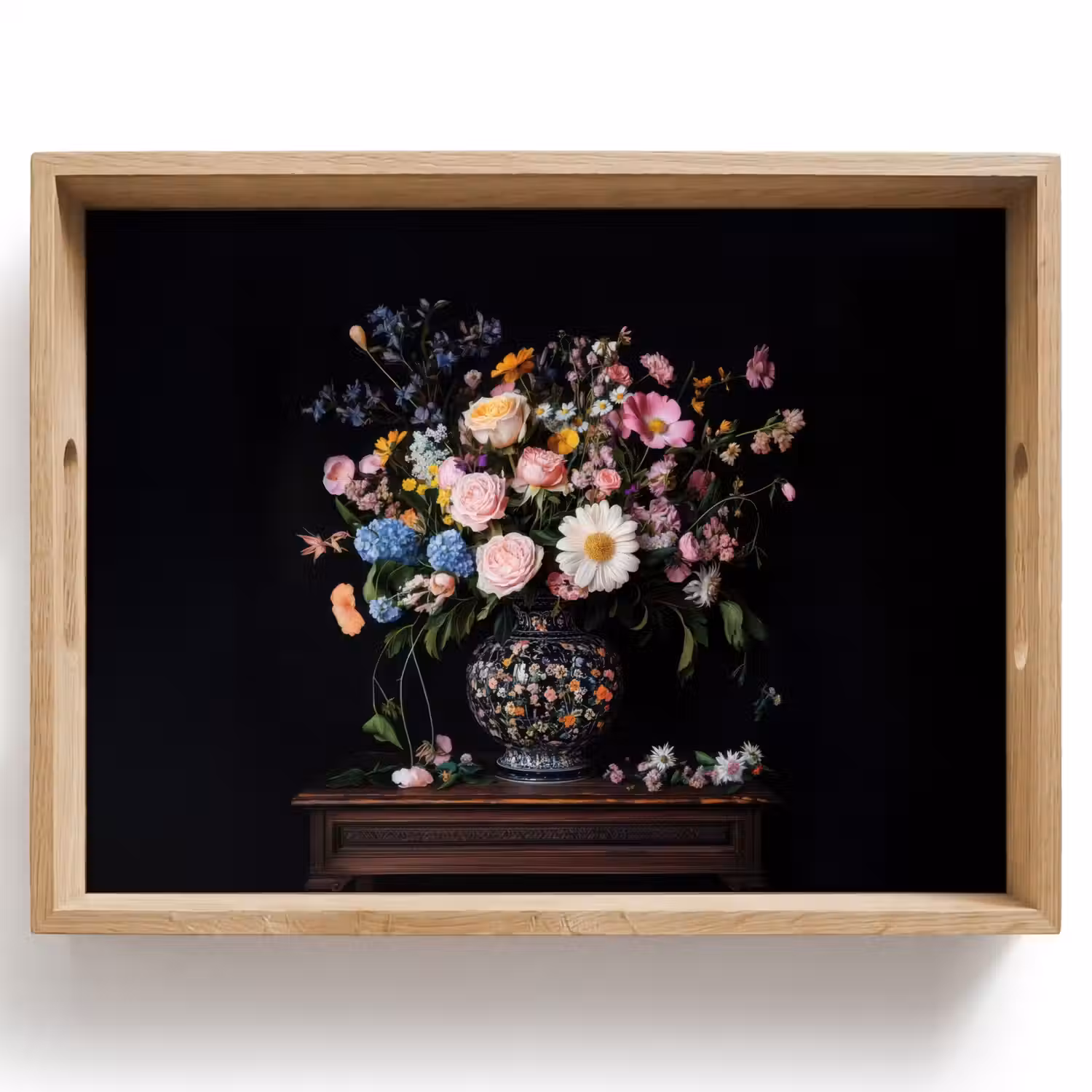 Bloemenvaas - Hout - Bloemen - Boeket Dienblad Rechthoek middel -z3d_shopping