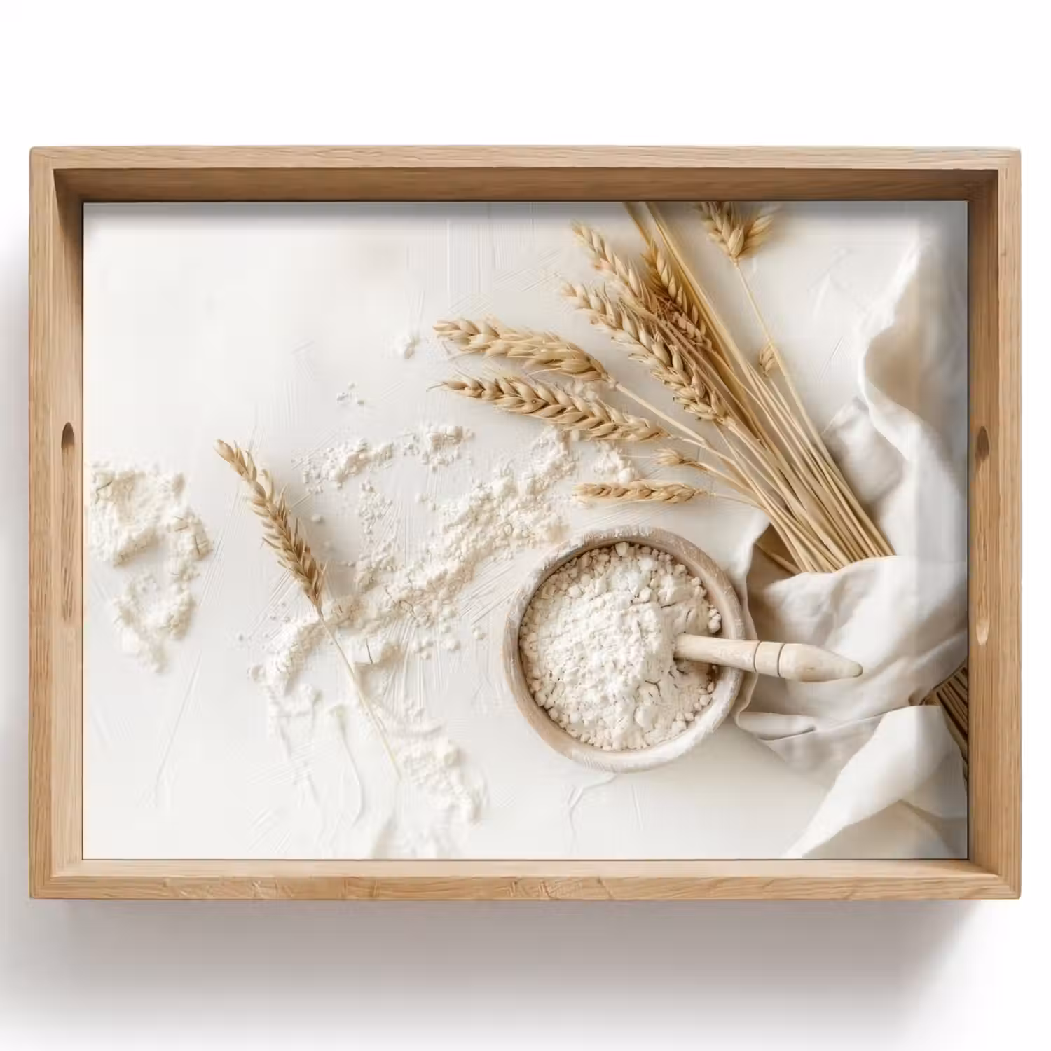 Bloem - Hout - Tarwe Dienblad Rechthoek middel -z3d_shopping