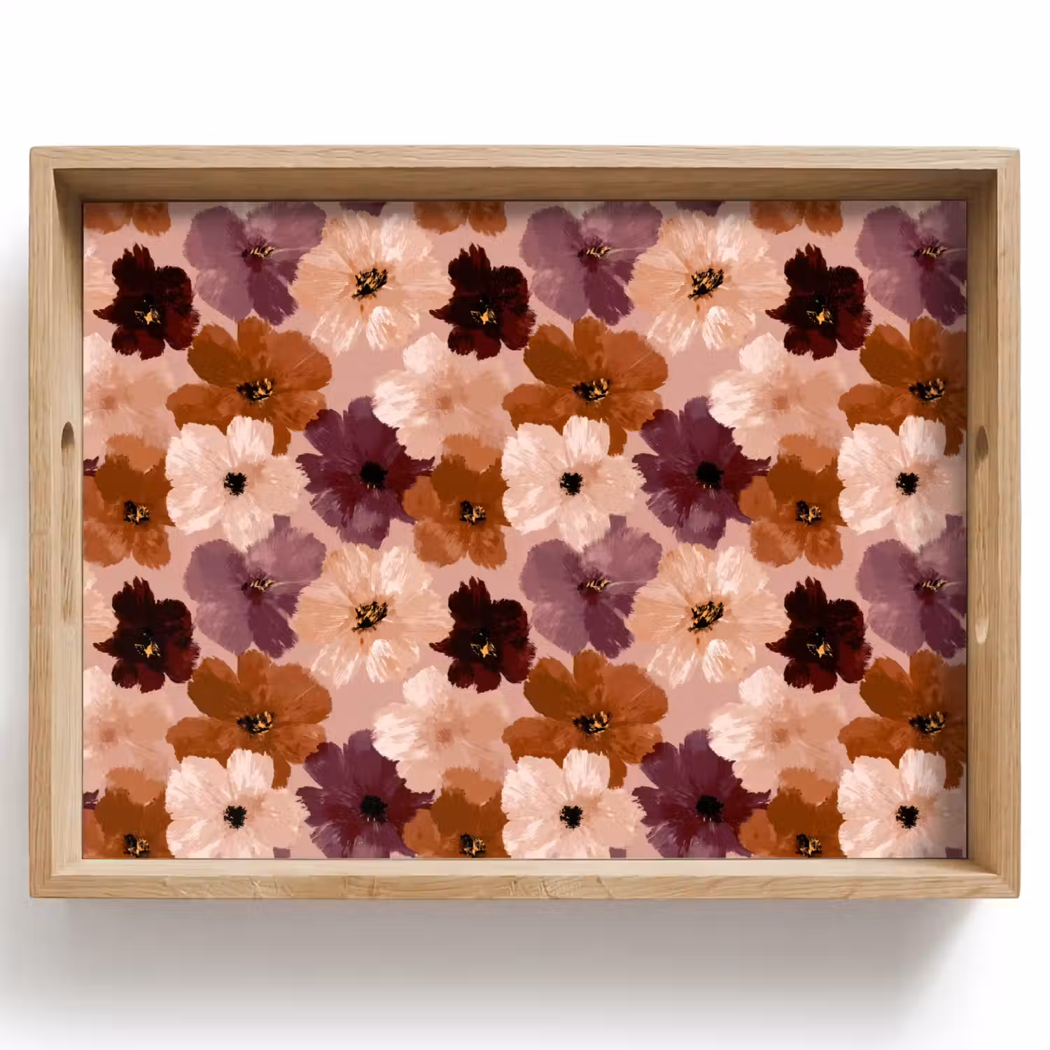 Bloemen - Abstract - Aardetinten Dienblad Rechthoek middel 911 -z3d_shopping