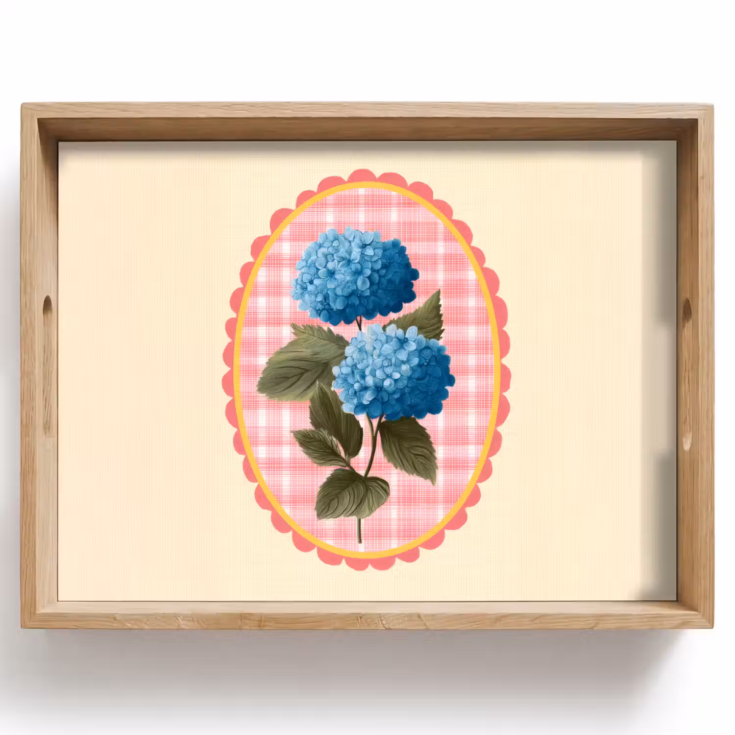Bloemen - Blauw - Lijst - Bladeren Dienblad Rechthoek middel -z3d_shopping