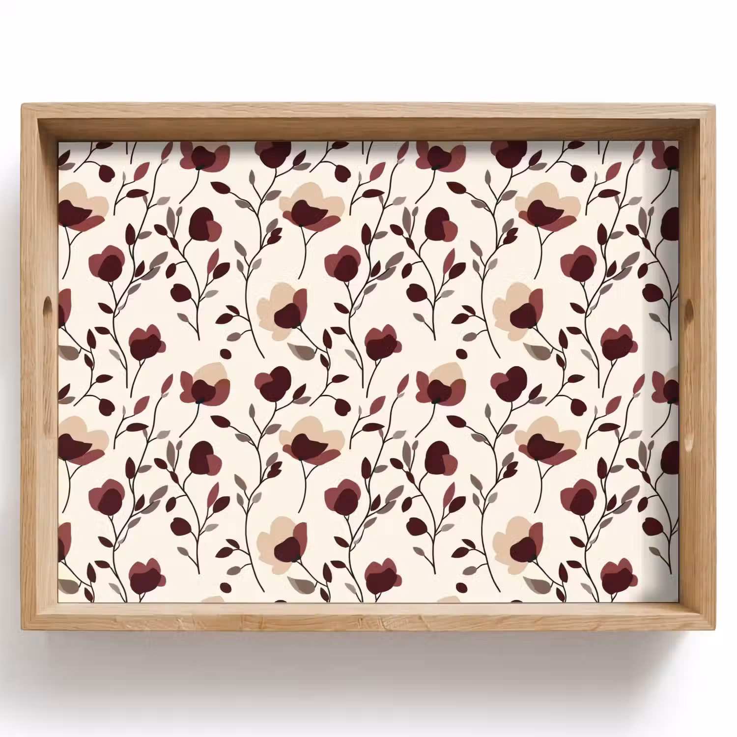 Bloemen - Botanisch - Bordeaux Dienblad Rechthoek middel 911 -z3d_shopping
