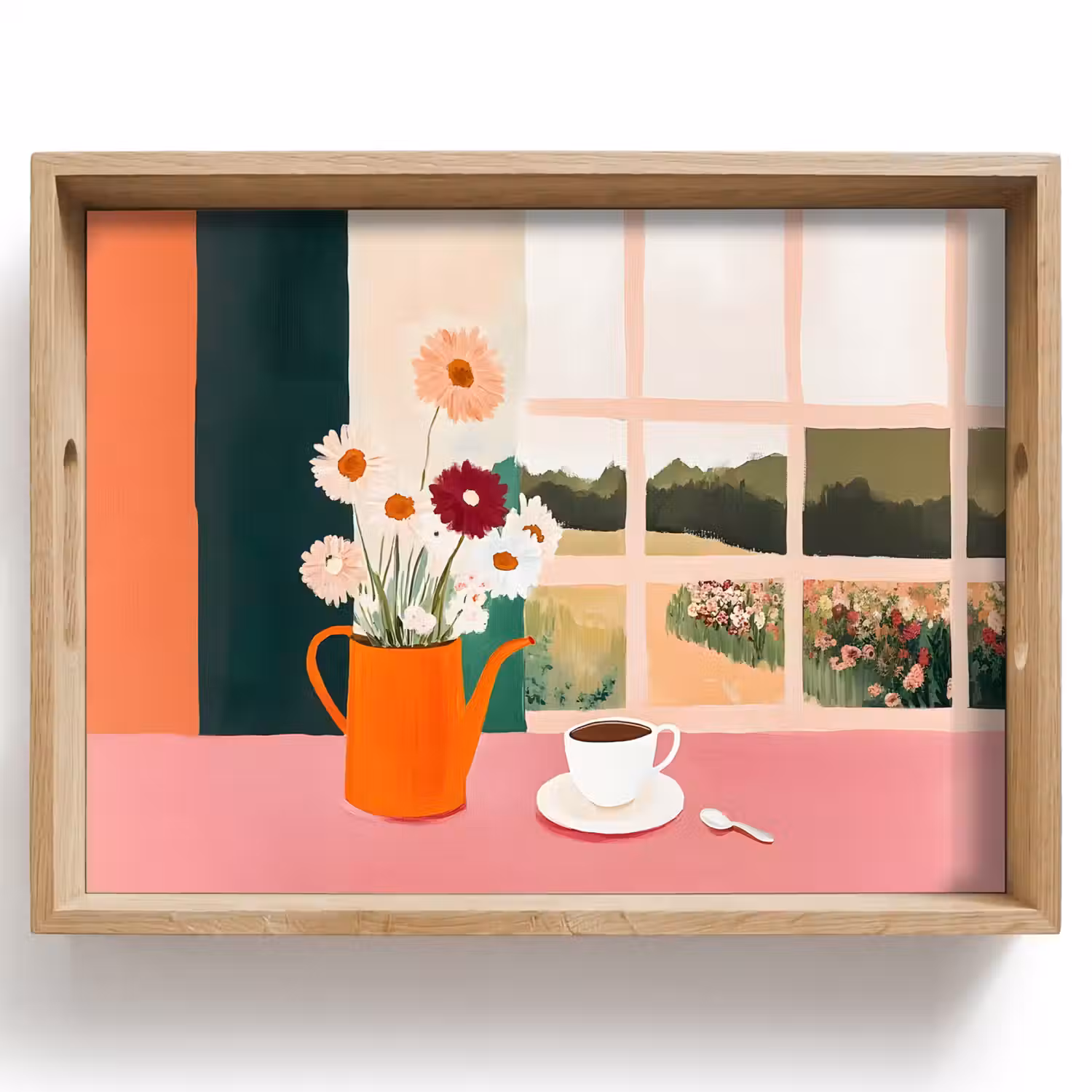 Bloemen - Koffie - Raam Dienblad Rechthoek middel -z3d_shopping