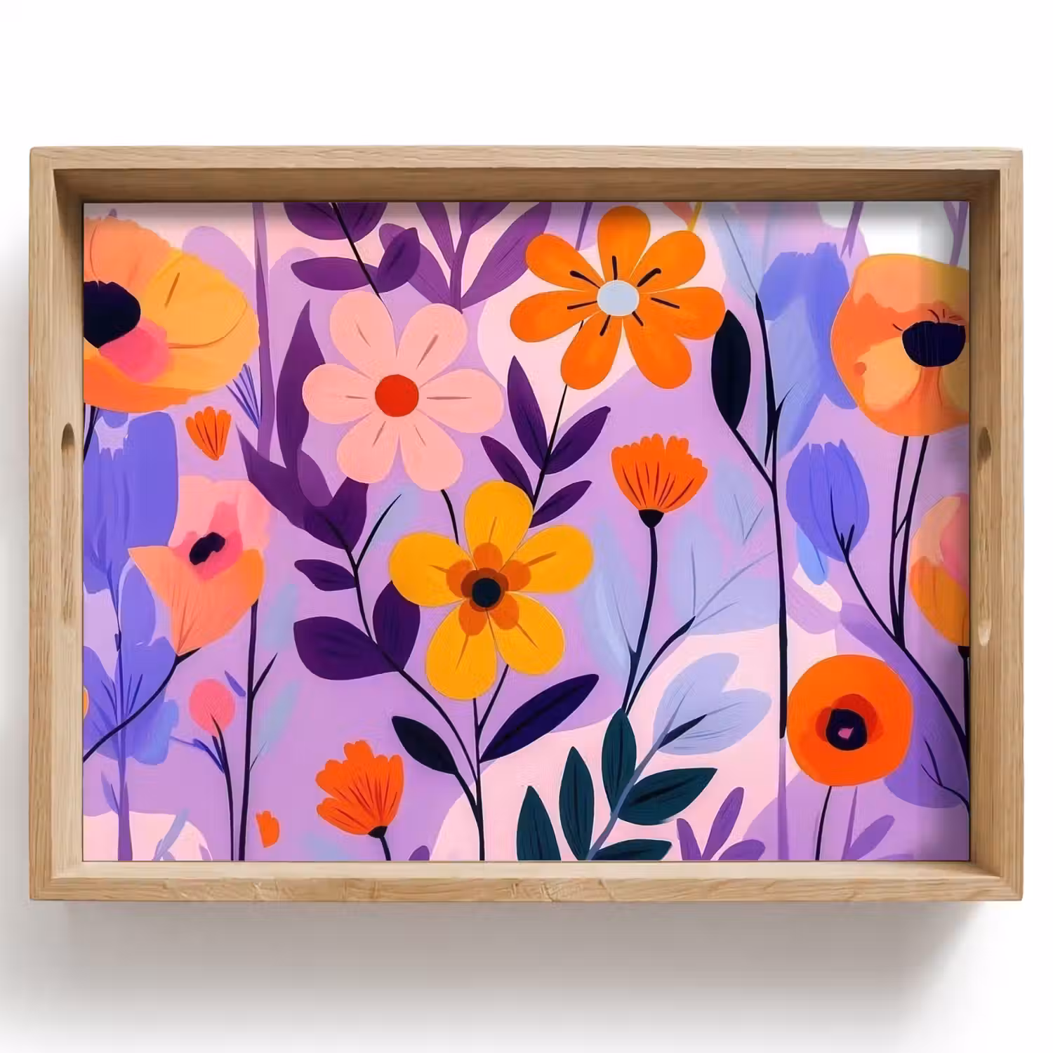 Bloemen - Kleurrijk - Bladeren Dienblad Rechthoek middel -z3d_shopping