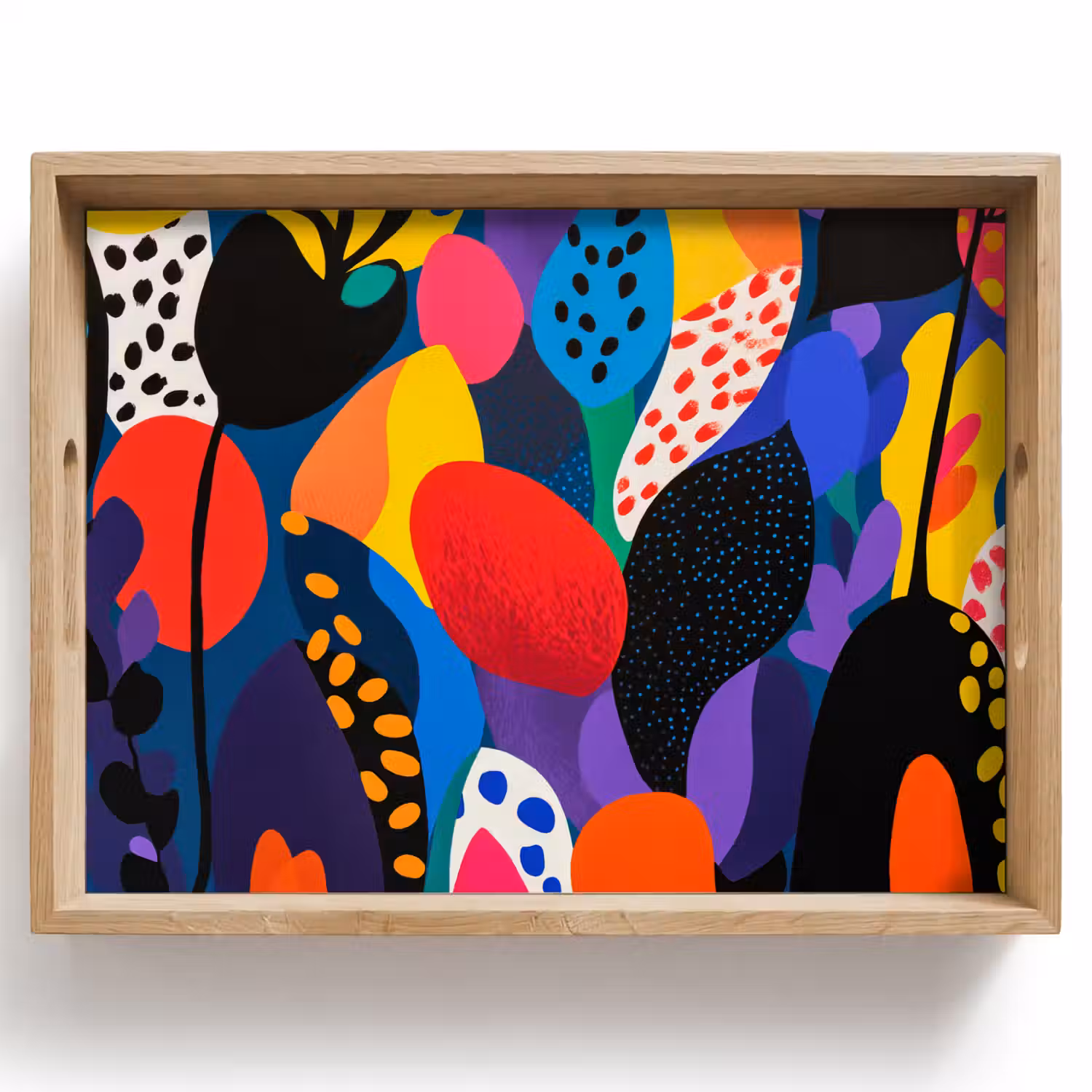 Bloemen - Bladeren - Abstract - Rood Dienblad Rechthoek middel -z3d_shopping
