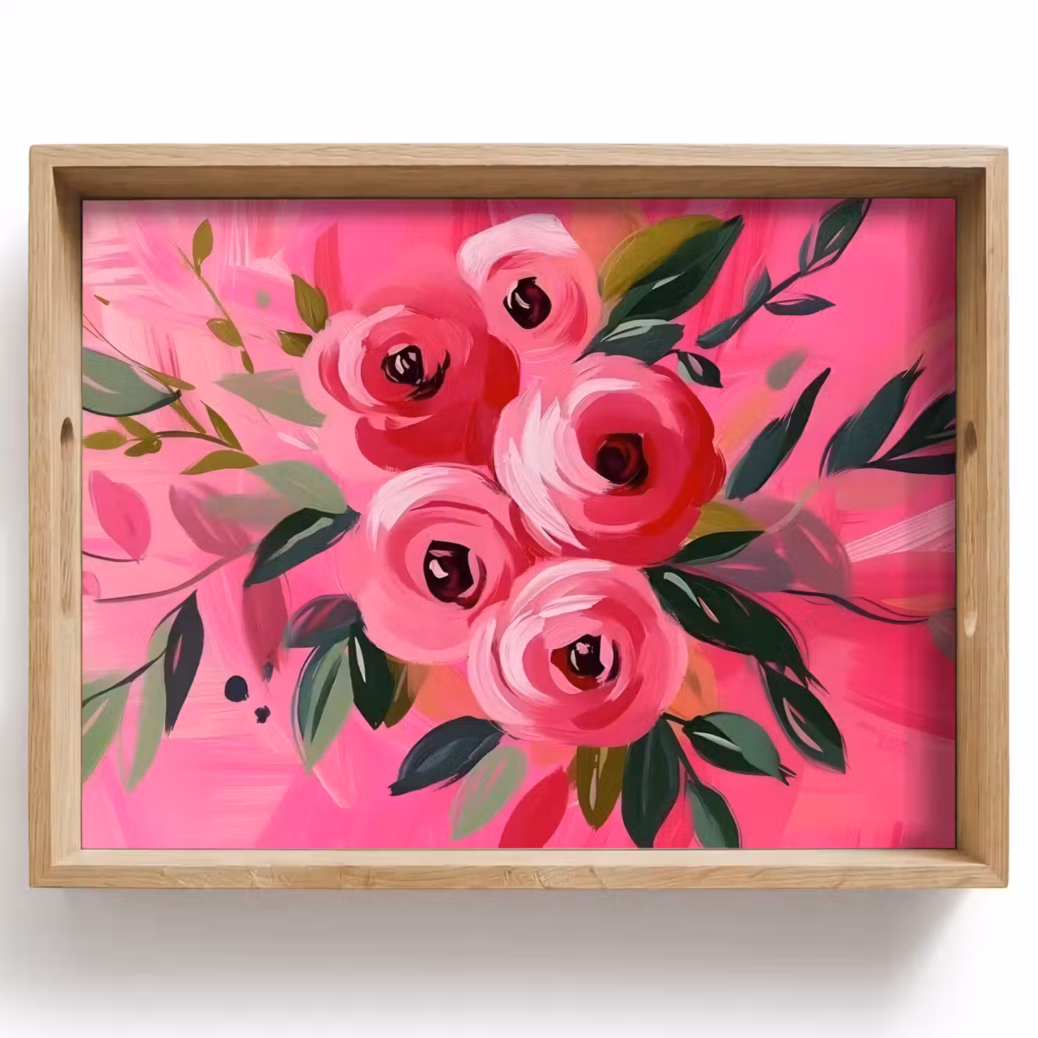 Bloemen - Verf - Roze Dienblad Rechthoek middel -z3d_shopping