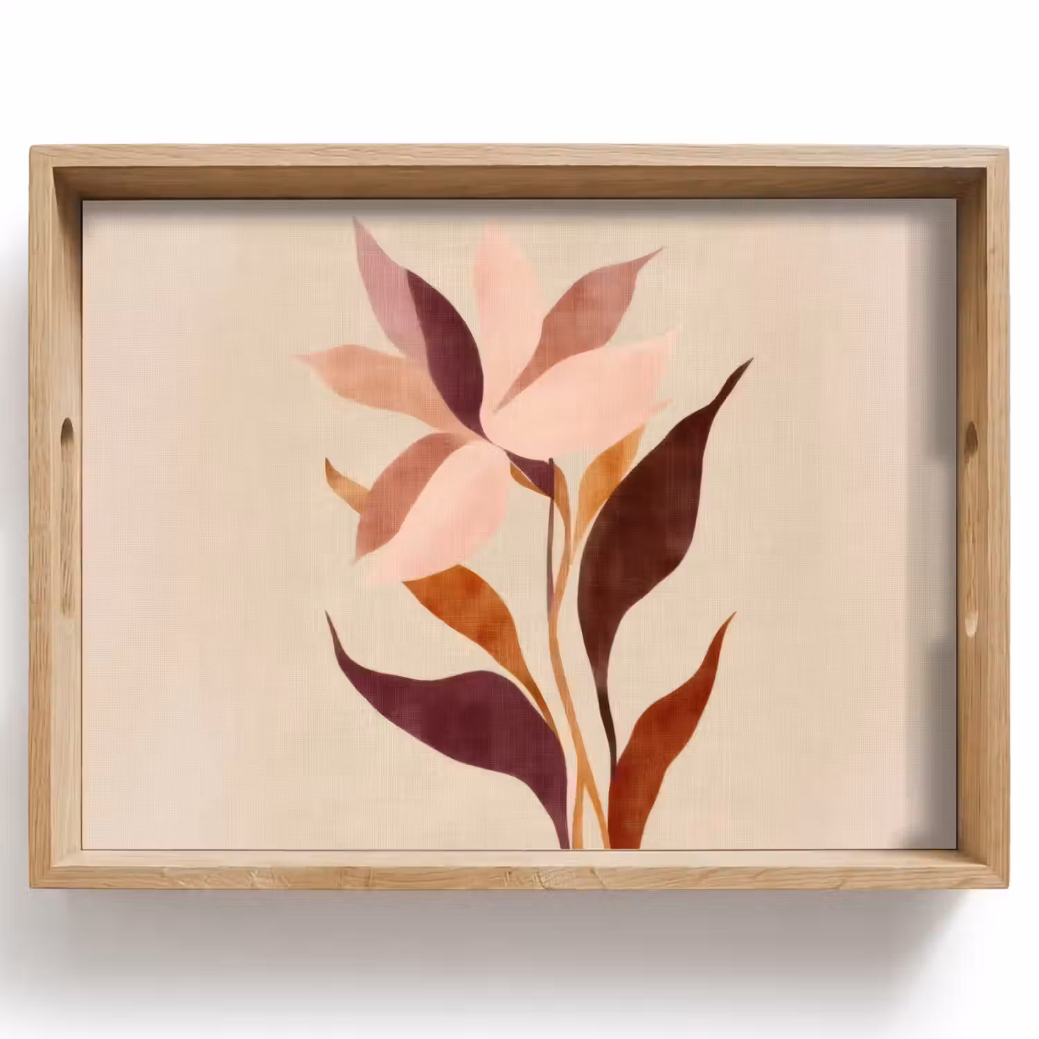 Bloemen - Blaadjes - Minimalistisch - Roze Dienblad Rechthoek middel -z3d_shopping