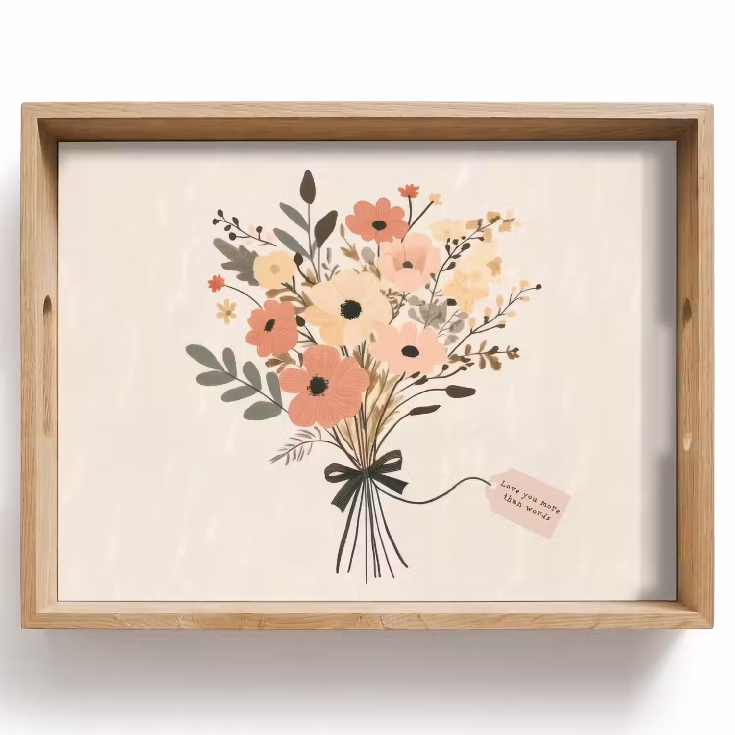 Bloemen - Quote - Beige - Lint Dienblad Rechthoek middel -z3d_shopping