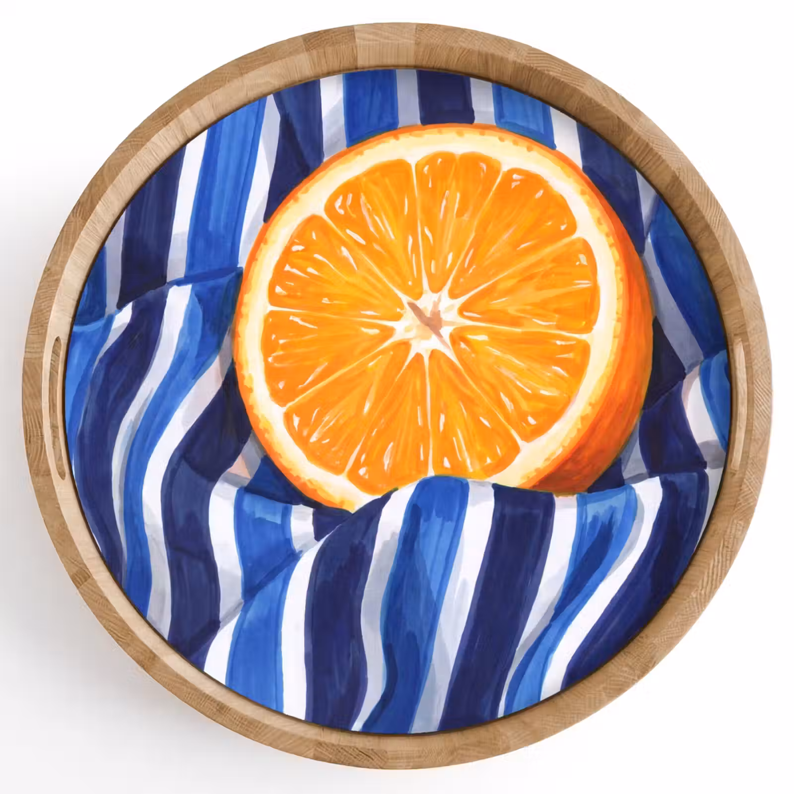 Tray - Food - Fruit - Orange - Eten - Fruit - Oranje Dienblad Rond middel