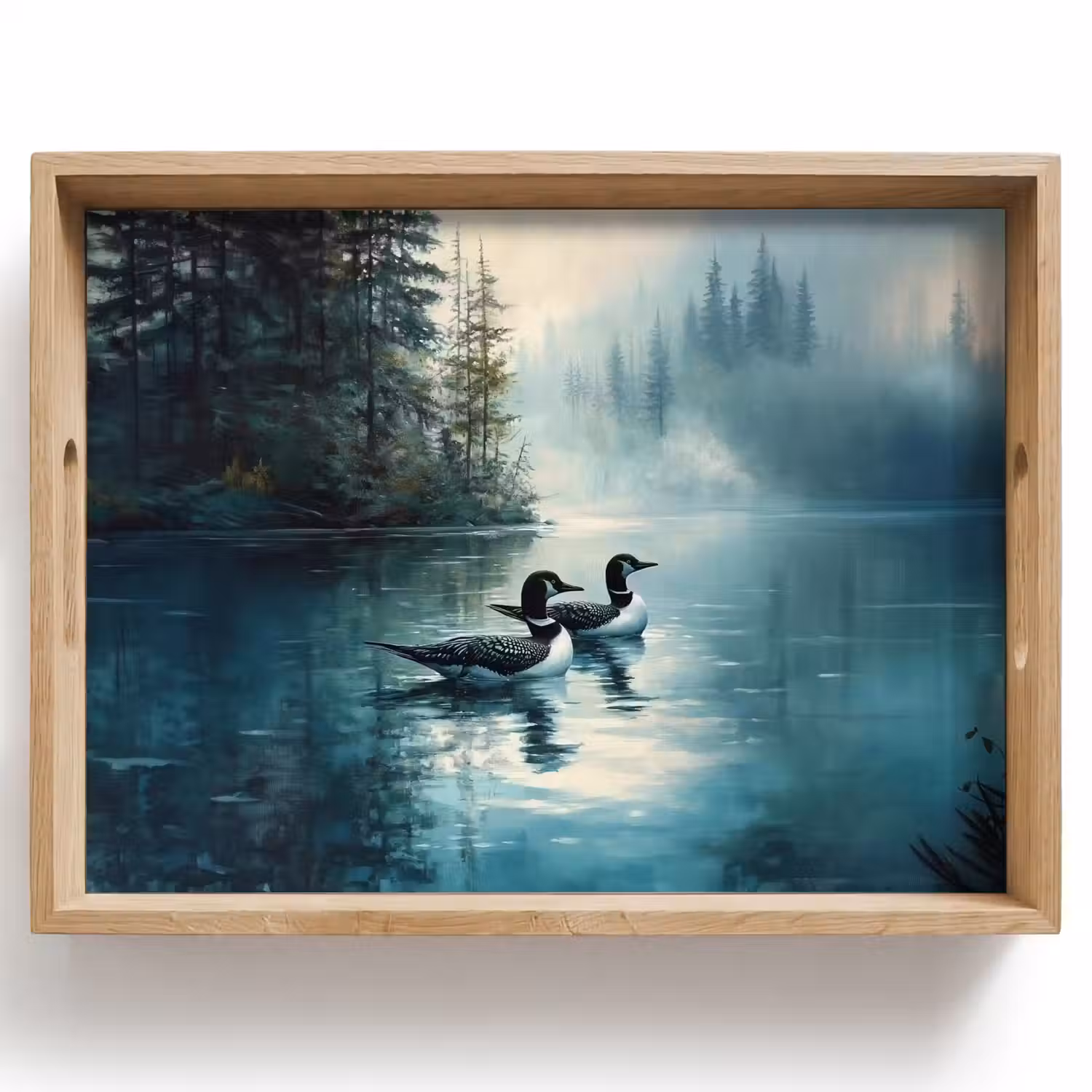 Bos - Water - Eenden - Mistig Dienblad Rechthoek middel -z3d_shopping