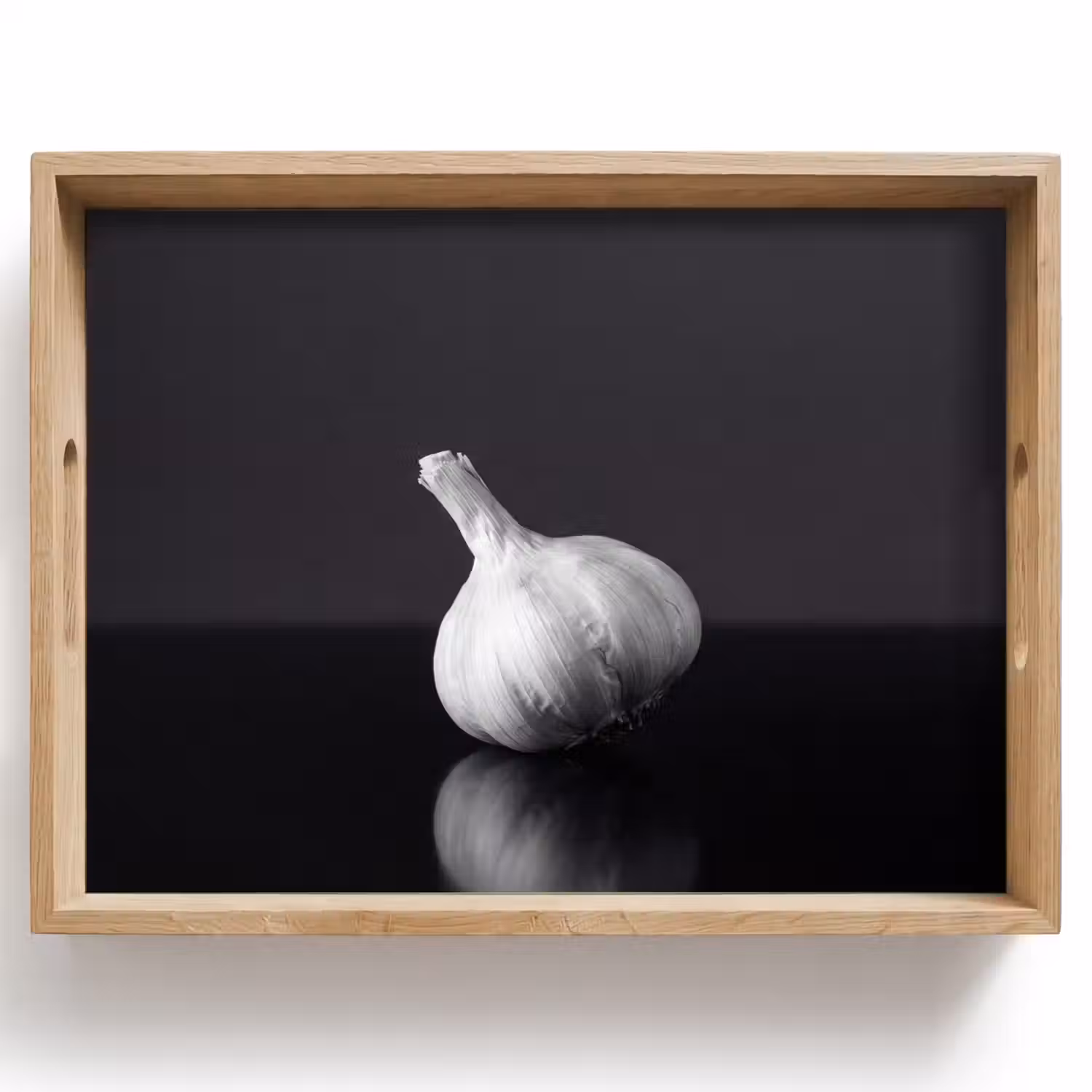 Knoflook - Zwart - Wit Dienblad Rechthoek middel -z3d_shopping