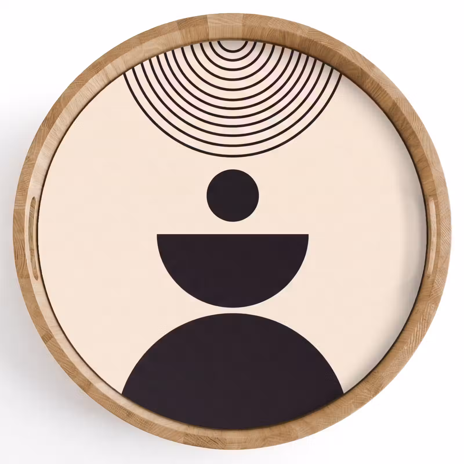 Tray - Geometric Balance - Art - Geometrische balans - Kunst Dienblad Rond middel