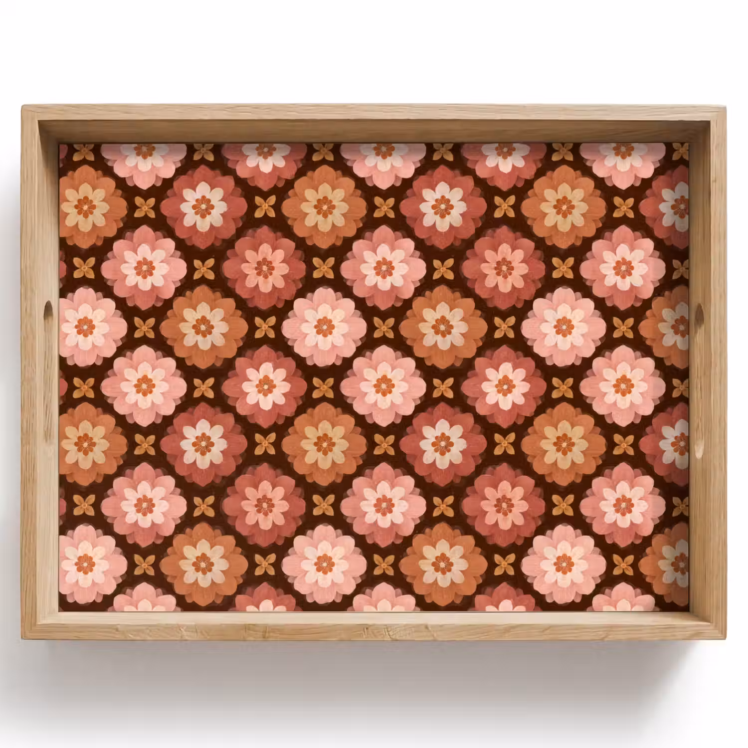 Geometrisch - Bloemen - Kleurrijk Dienblad Rechthoek middel 911 -z3d_shopping