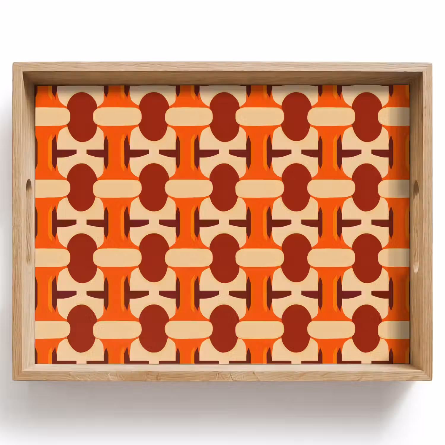 Geometrisch - Retro - Oranje Dienblad Rechthoek middel 911 -z3d_shopping