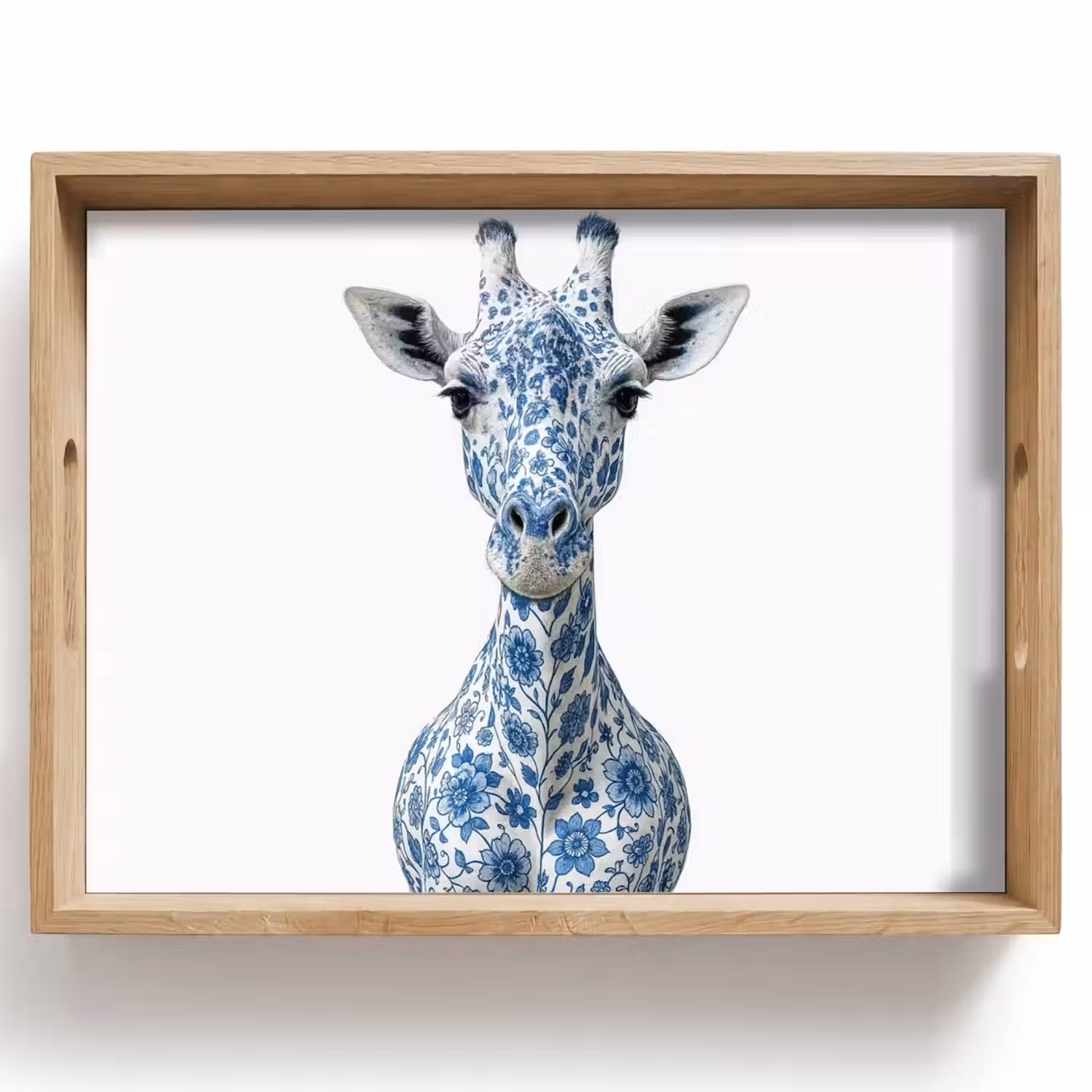 Giraffe - Delfts blauw - Dieren - Minimalistisch Dienblad Rechthoek middel -z3d_shopping