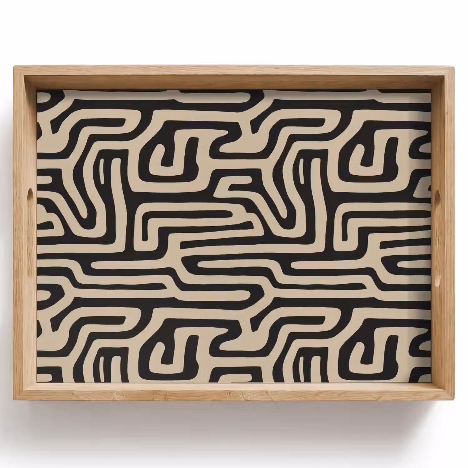 Grafisch - Lijnen - Zwart Dienblad Rechthoek middel 911 -z3d_shopping