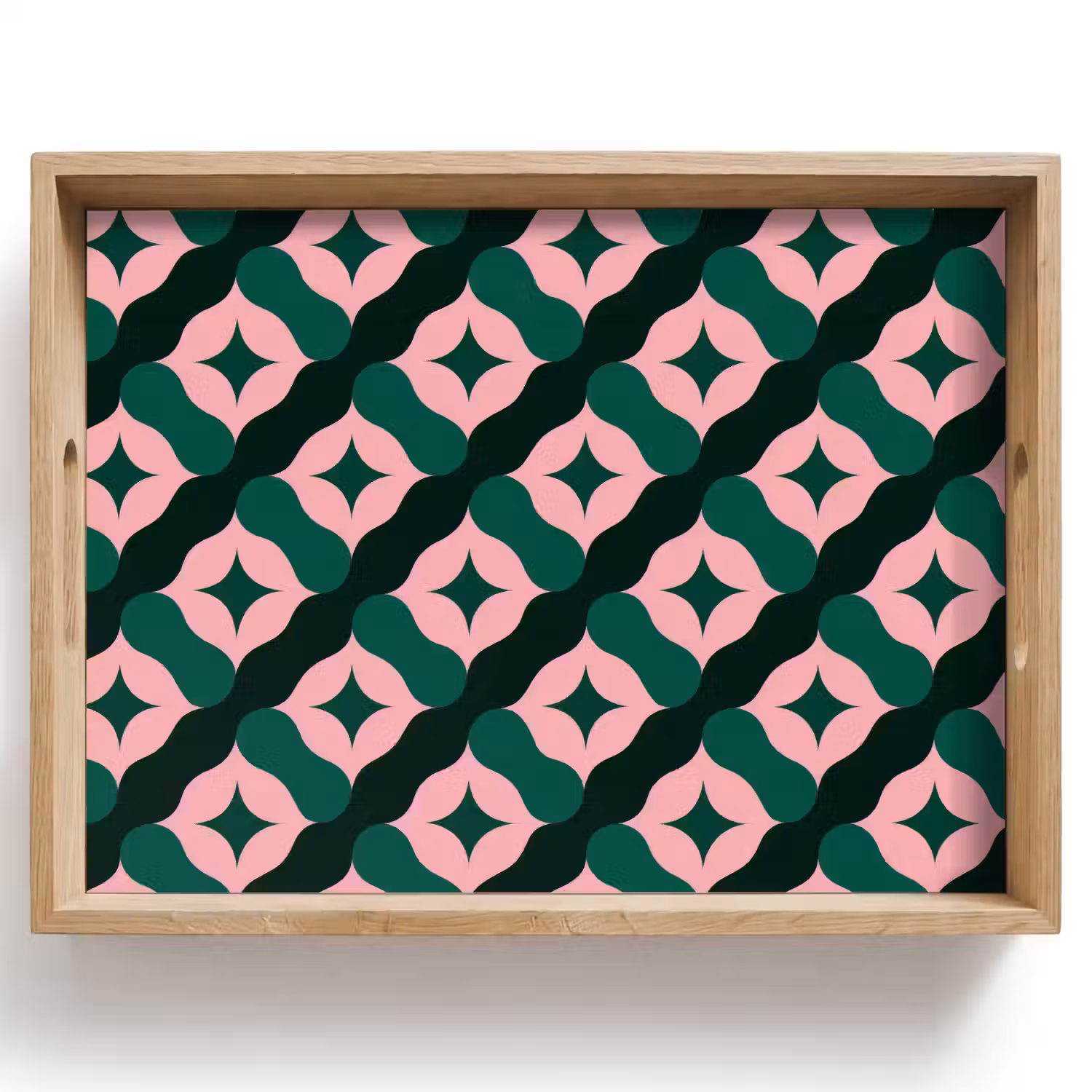 Groen - Roze - Retro - Sterren Dienblad Rechthoek middel 911 -z3d_shopping