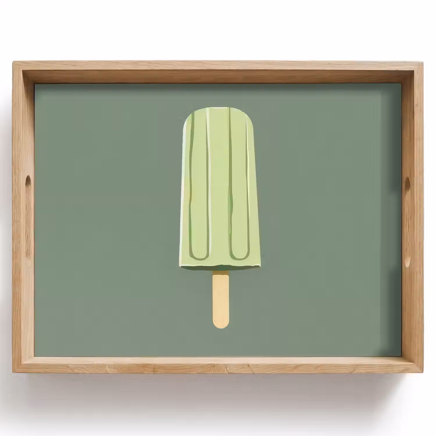 Groen - Waterijsje - Stokje - Illustratie Dienblad Rechthoek middel -z3d_shopping
