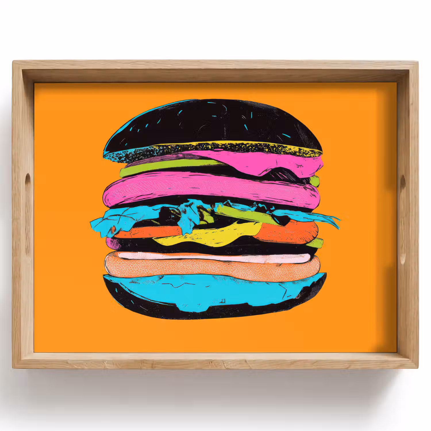 Hamburger - Kleurrijk - Speels Dienblad Rechthoek middel -z3d_shopping